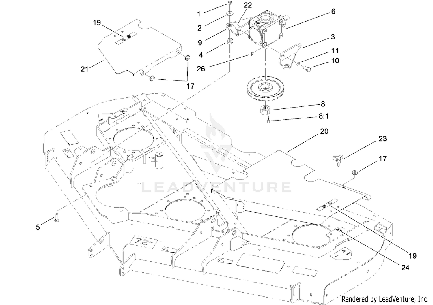 Deck Cover and Gearbox Assembly