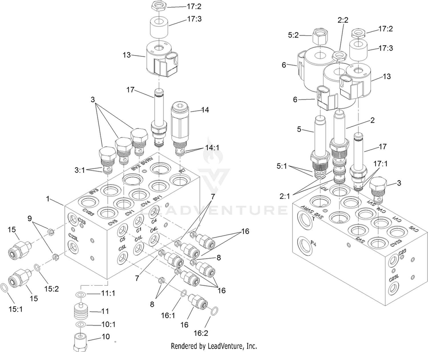 Hydraulic Manifold Block Assembly No. 105-7577