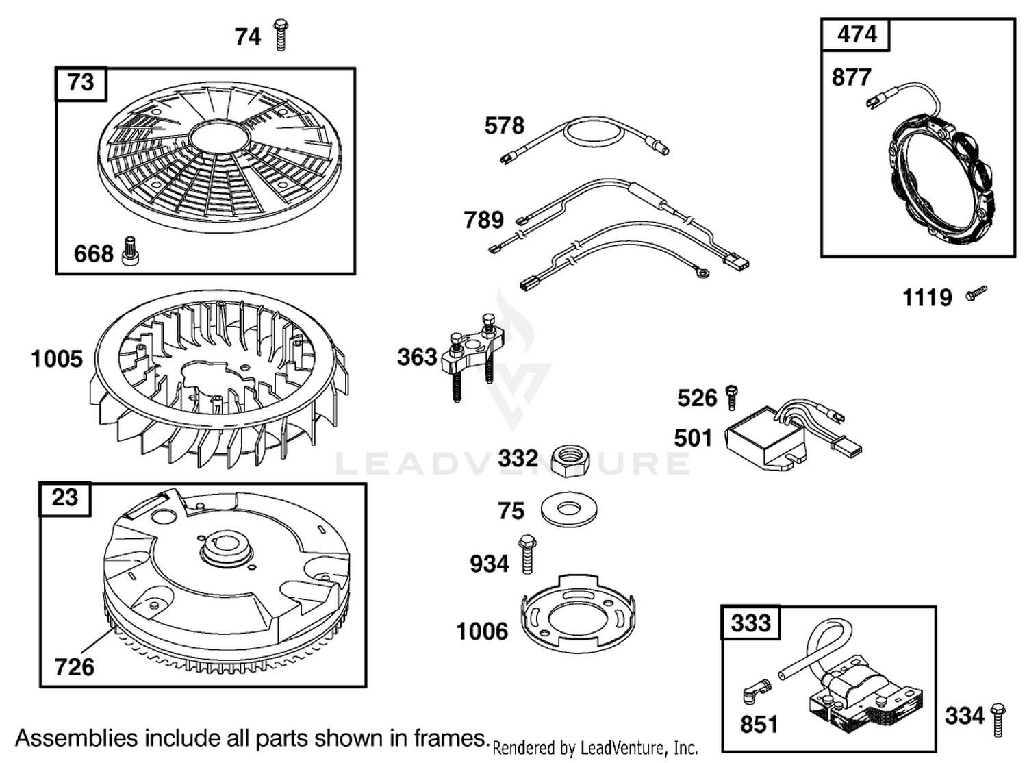Flywheel Assembly Engine Briggs and Stratton Model 406777-0157-E1