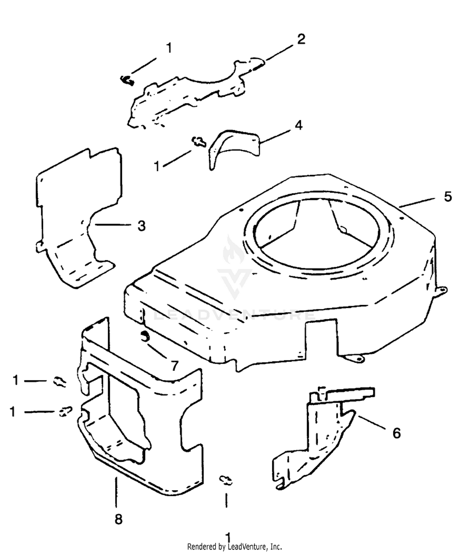 Blower Housing  Baffle-Engine Kohler Model No. Cv14 T-1412