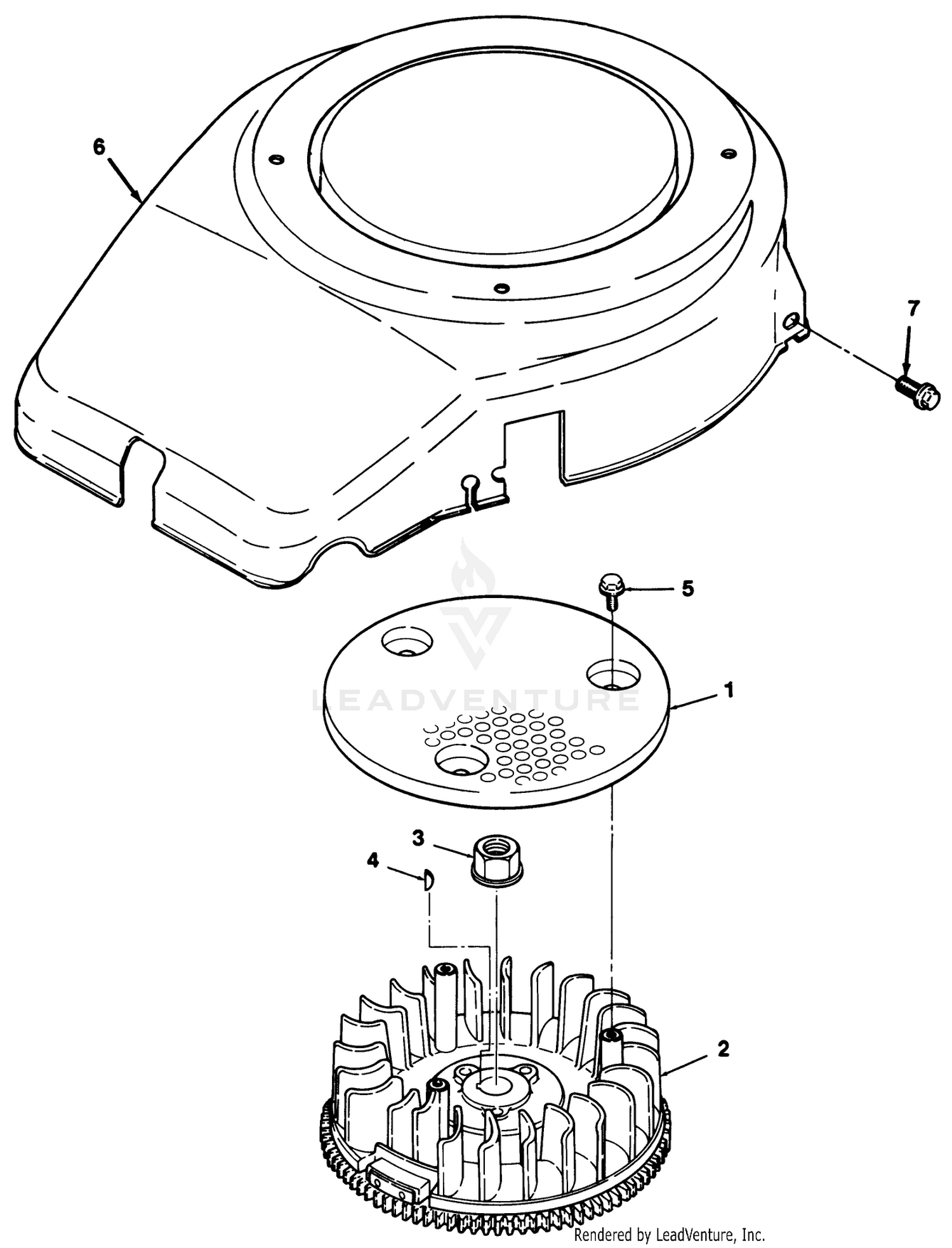 12hp Engine Flywheel  Cover Assembly