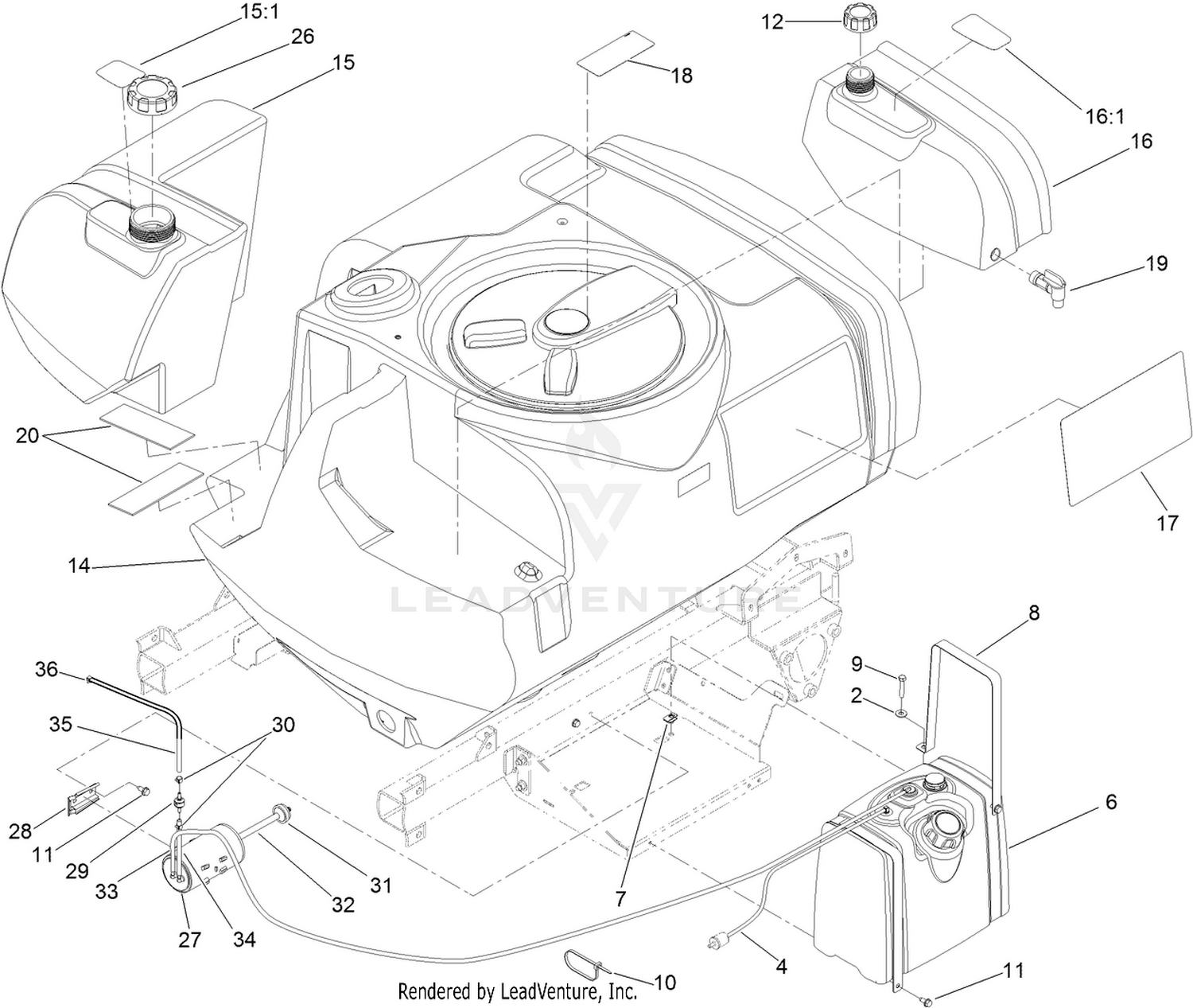 Fresh Water and Fuel Tank Assembly