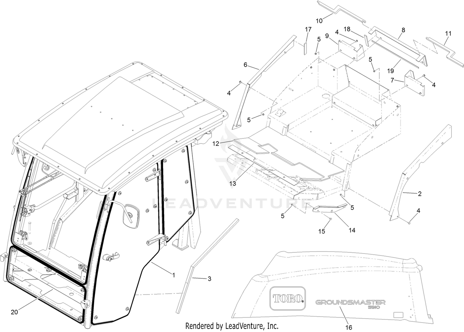Cab Mounting Assembly  For Cab Model Only