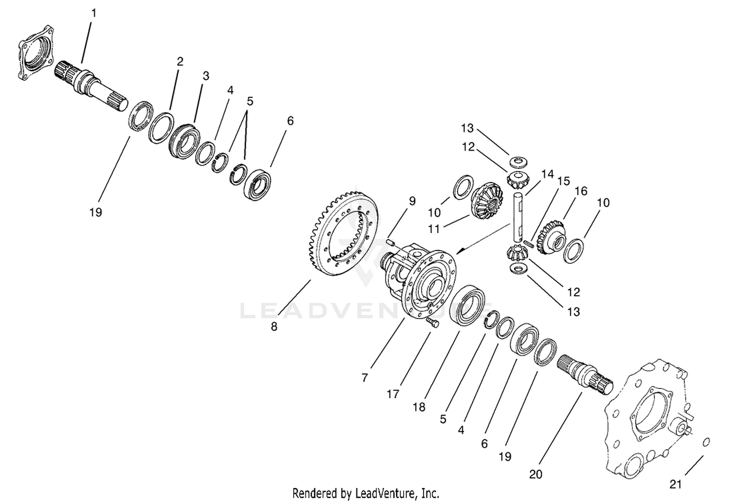 Differential Gear Assembly  Transaxle No. 104-9078