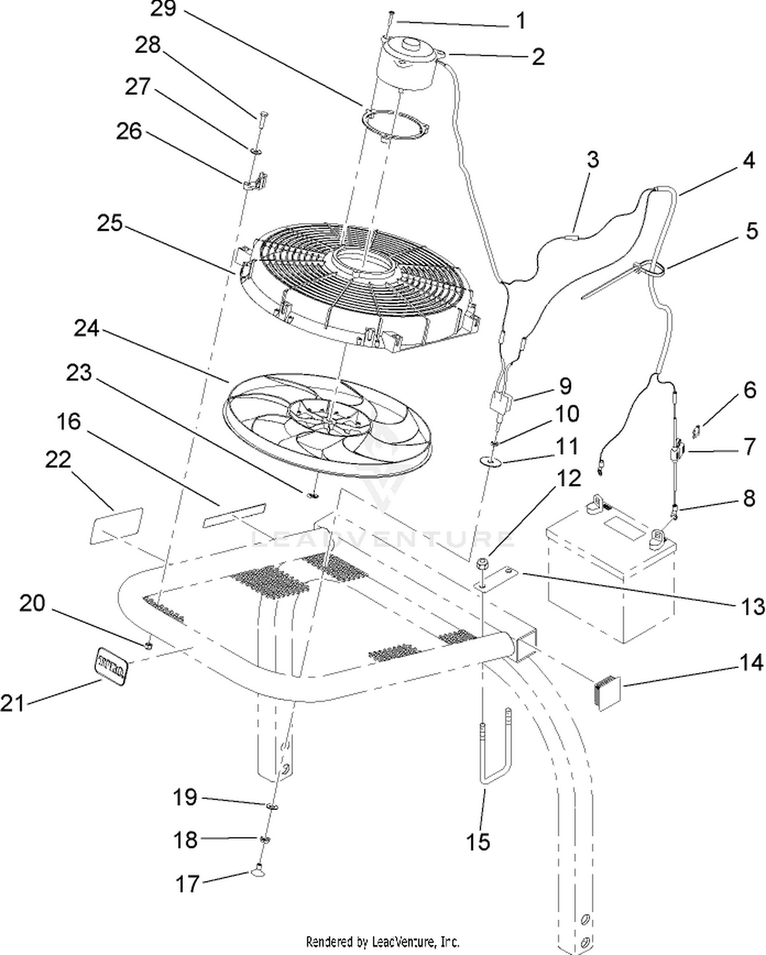 Fan Assembly Model No. 110-1996 (2 Inch ROPS Post)