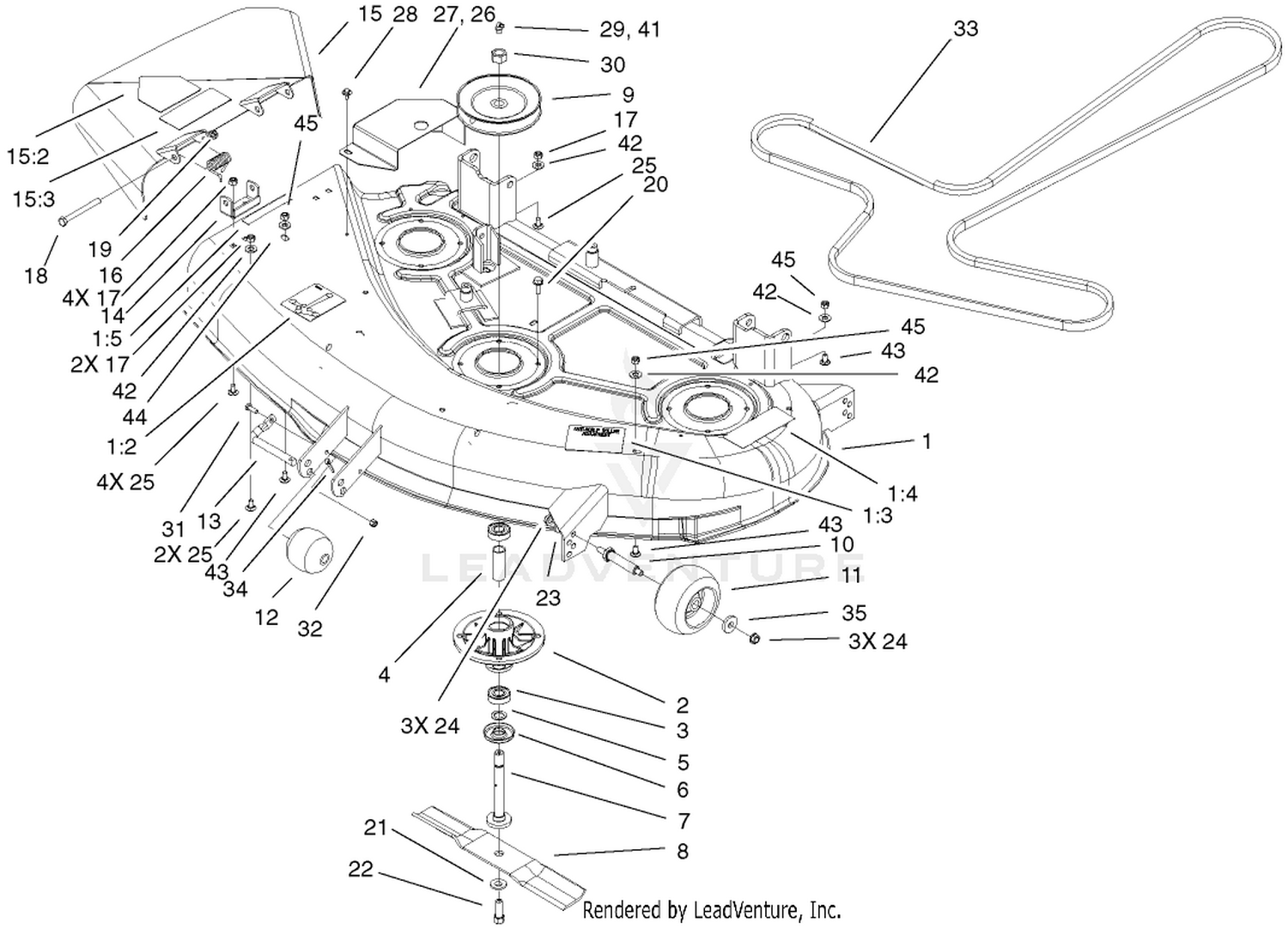 44 Inch Deck Assembly