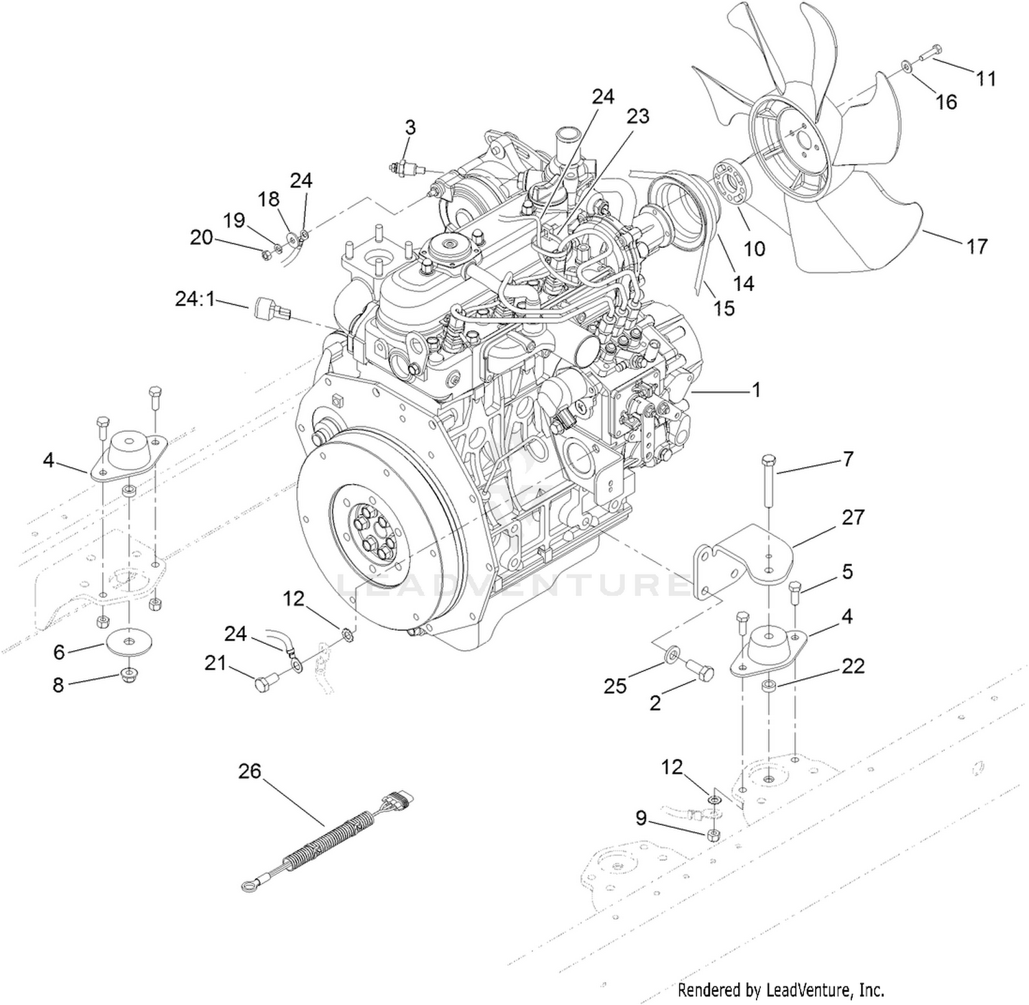 Engine Mounting and Electrical Assembly