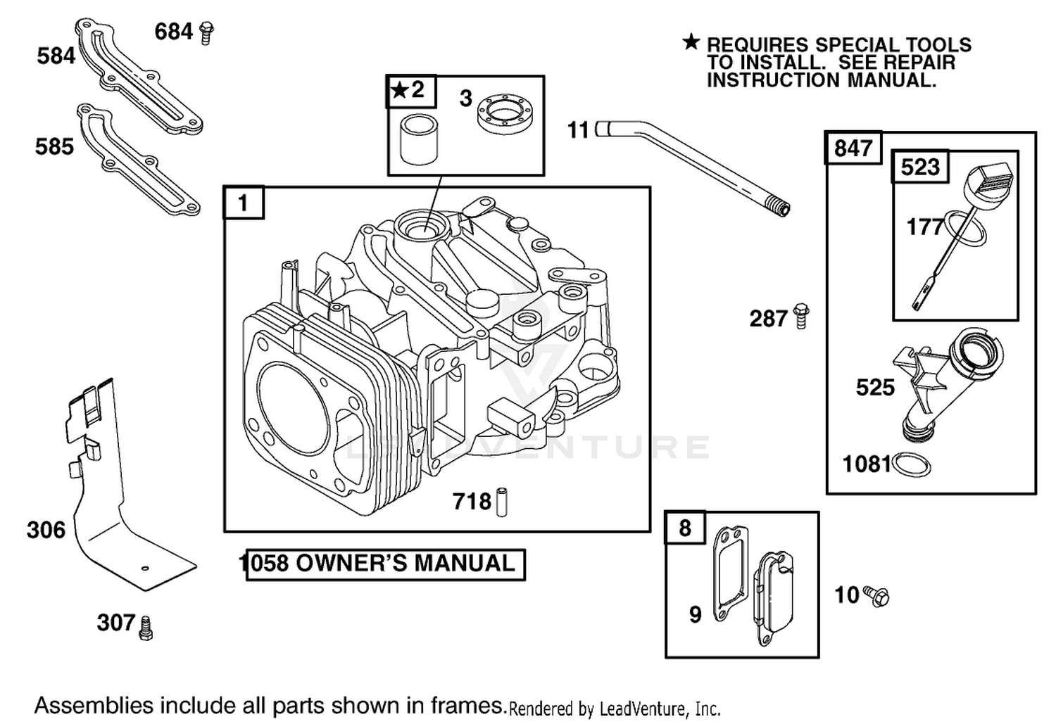 Cylinder Assembly Engine GTS 200 (only on: 20789)