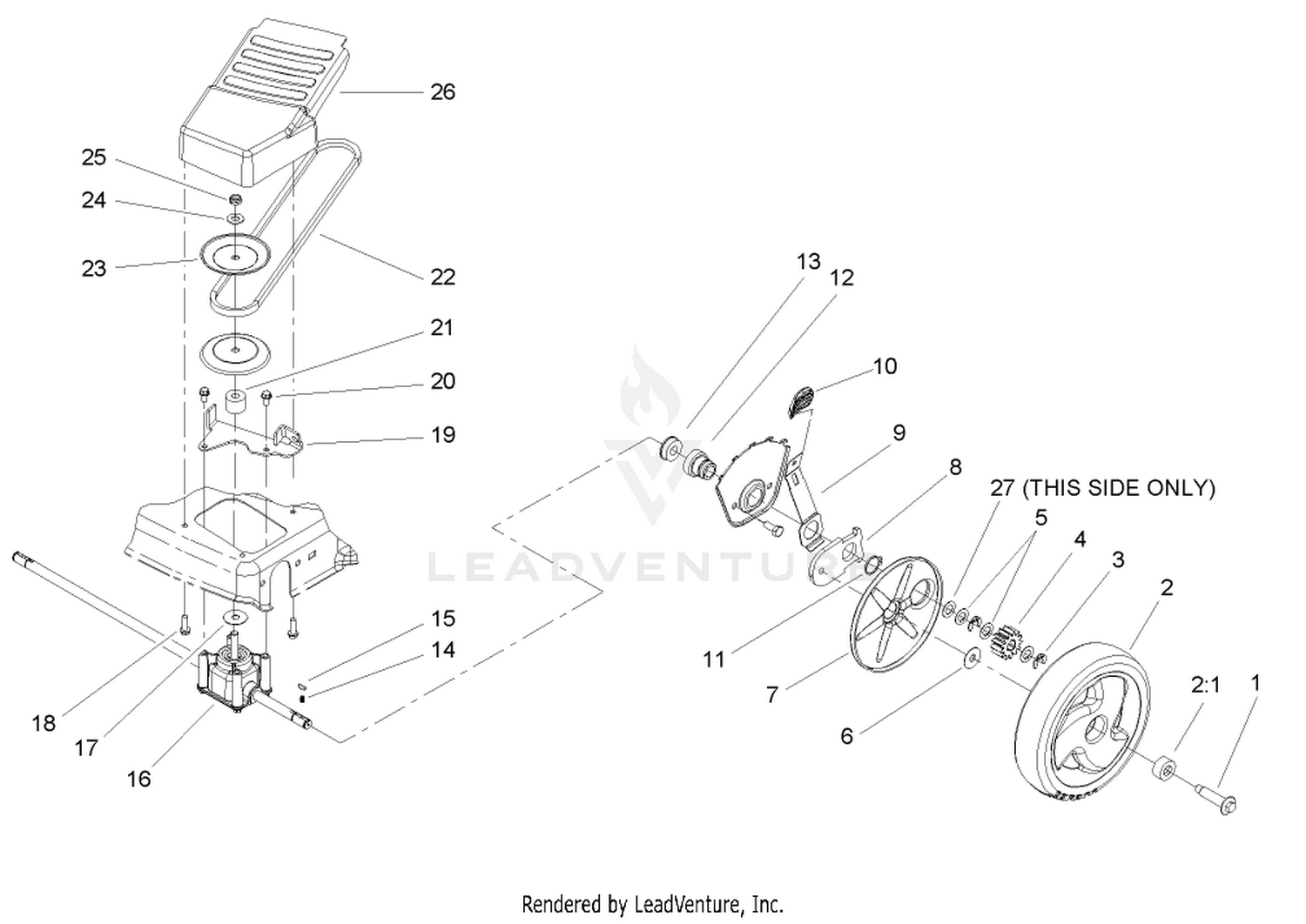 Front Axle and Transmission Assembly