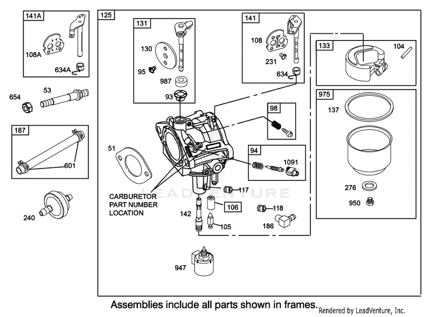 Carburetor Assembly Engine Briggs and Stratton Model 31F777-0123-E1