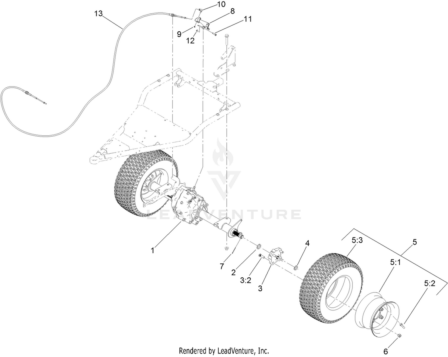 Rear Wheel and Transaxle Assembly