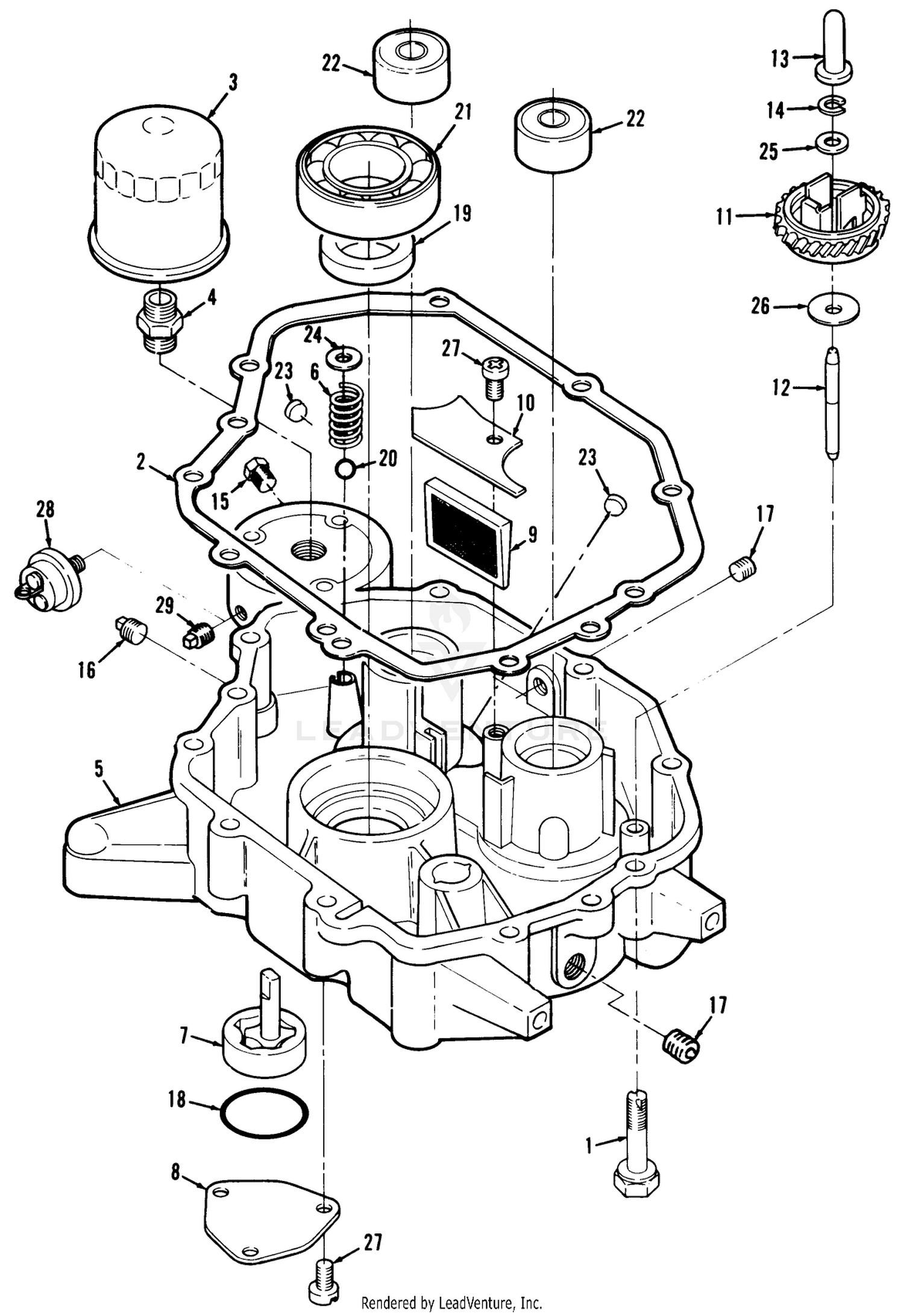 12hp Engine Oil Base And Pump Assembly