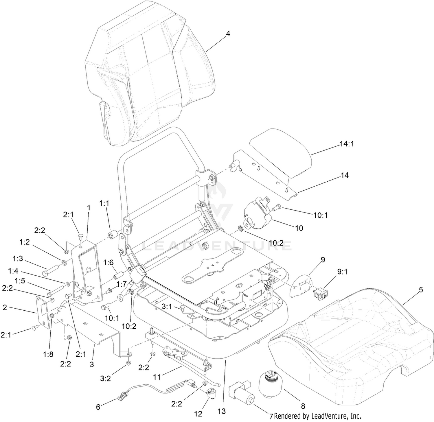 Air Ride Suspension Seat Assembly No. 138-4535