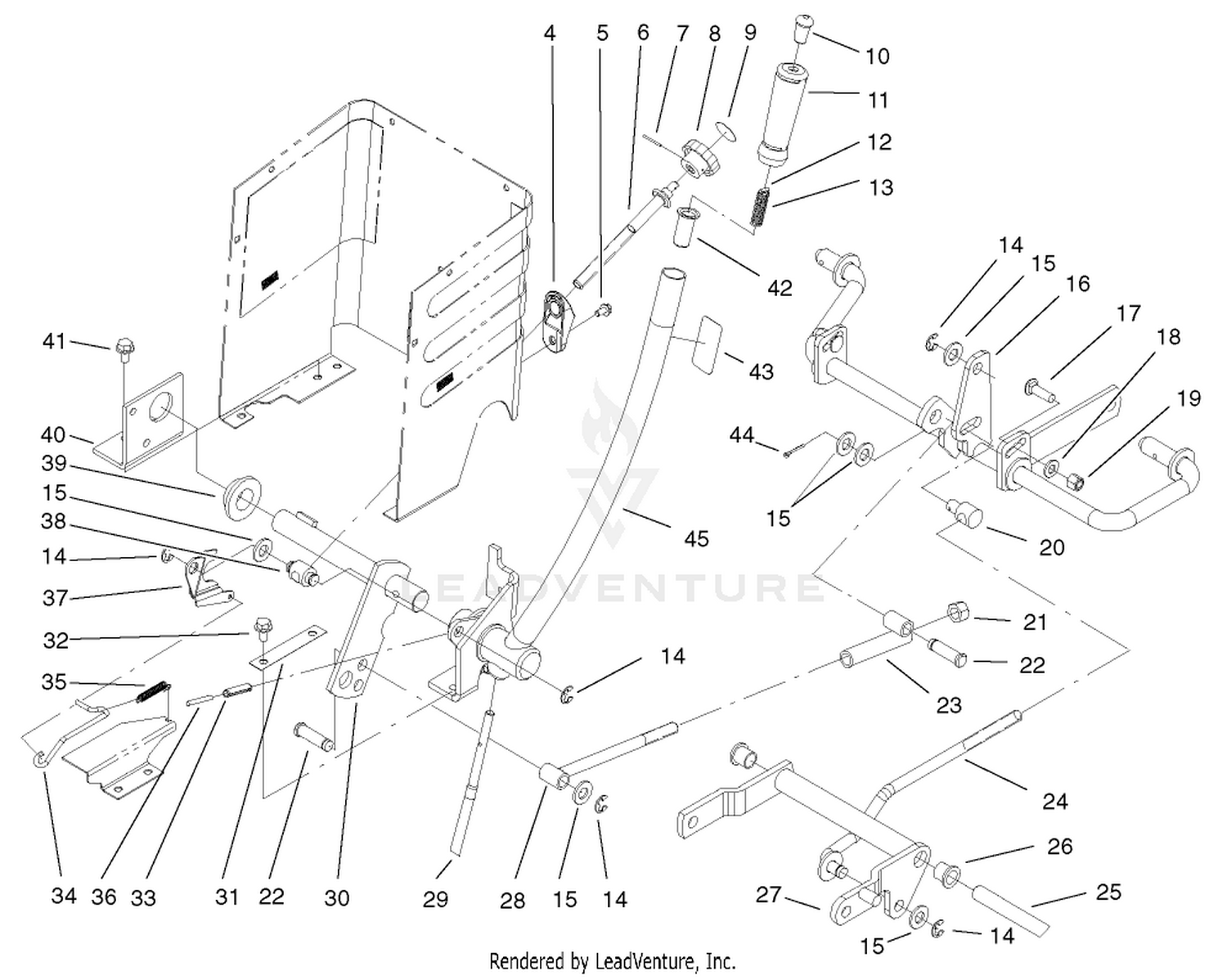 Lift Lever Arm And Height-Of-Cut Assembly