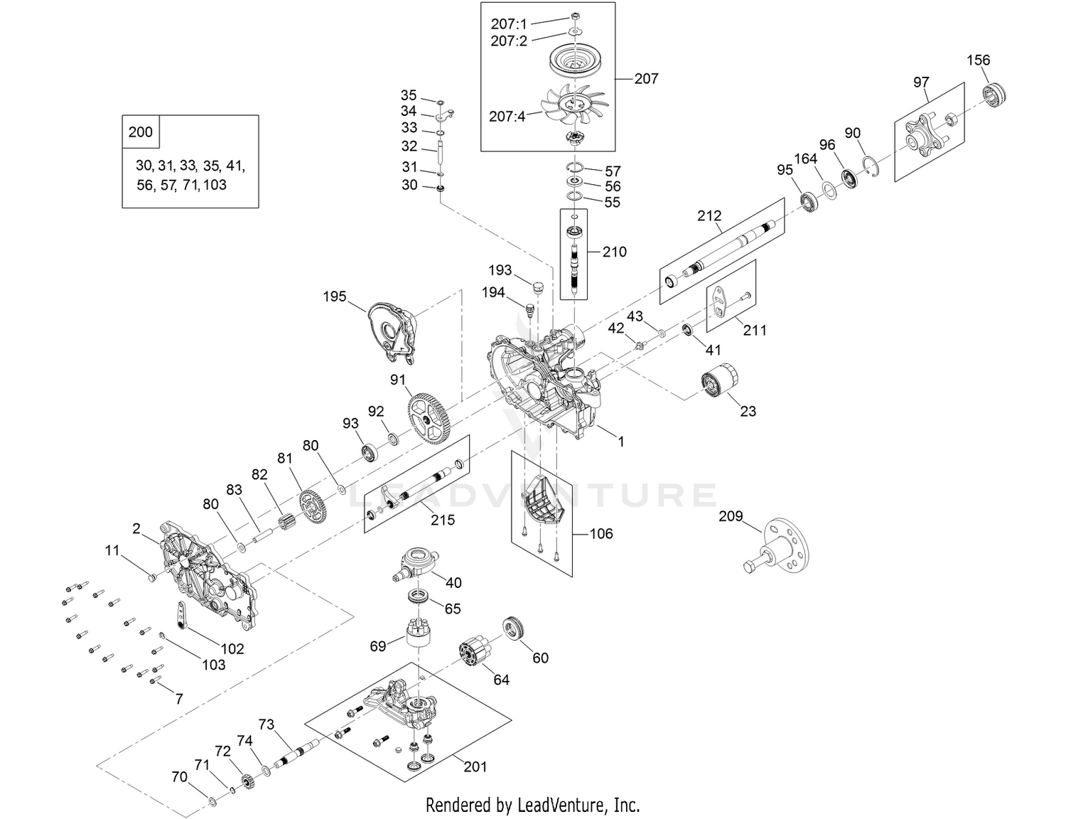 RH Hydro Transmission Assembly No. 140-8300