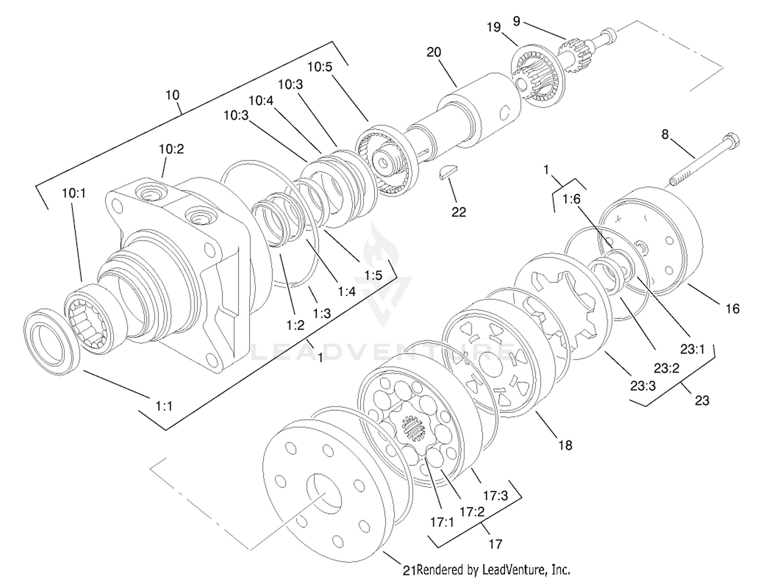 Hydraulic Wheel Motor Assembly No. 75-9990
