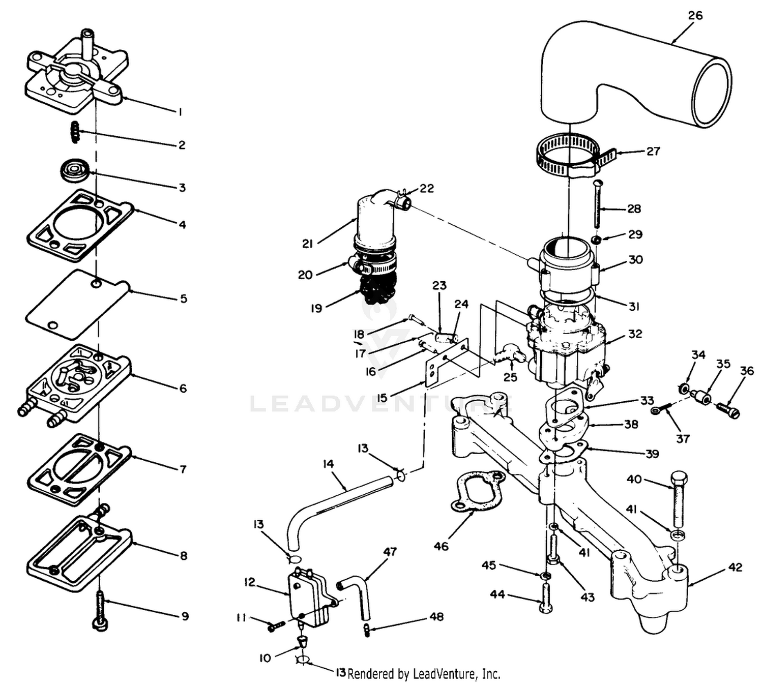 Engine, Onan Model No. B48g-Ga020 Type No. 4348g Fuel System
