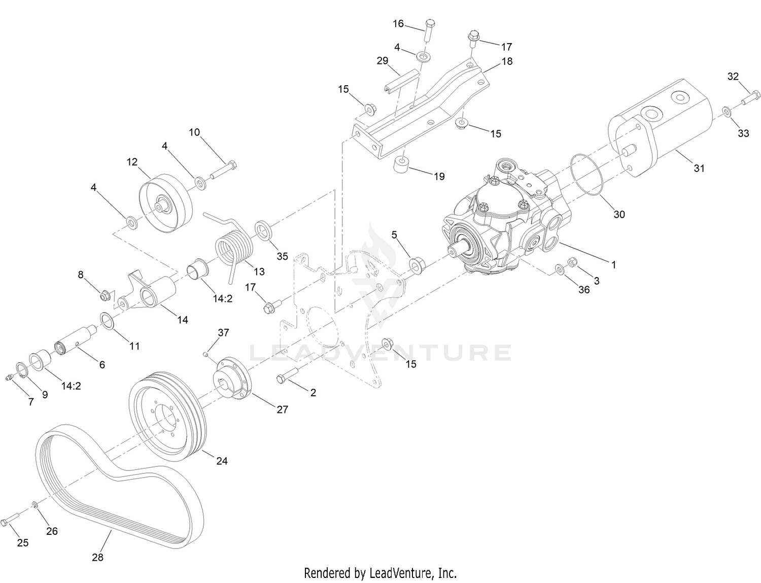 Gear Pump and Piston Pump Assembly