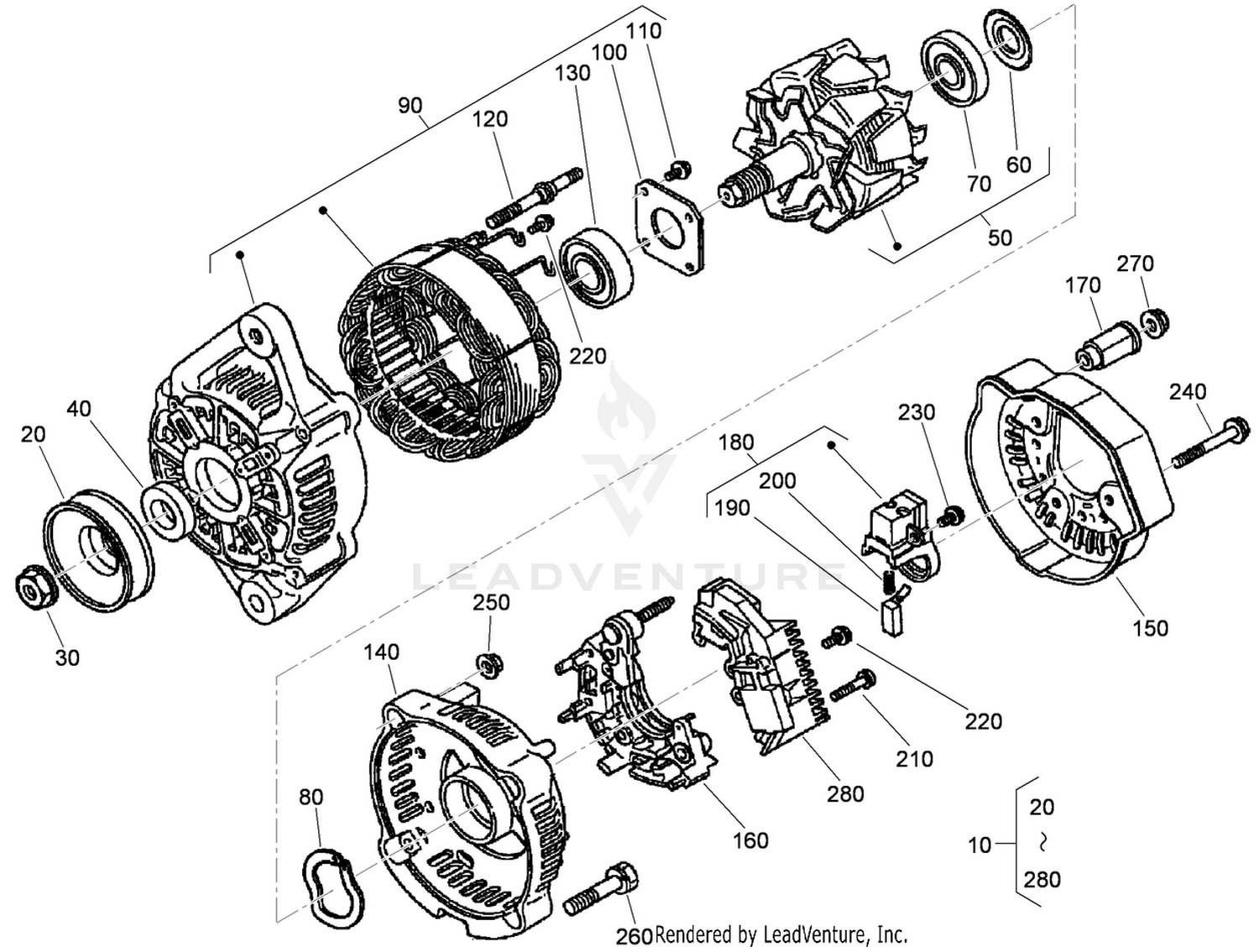Alternator Component Part Assembly