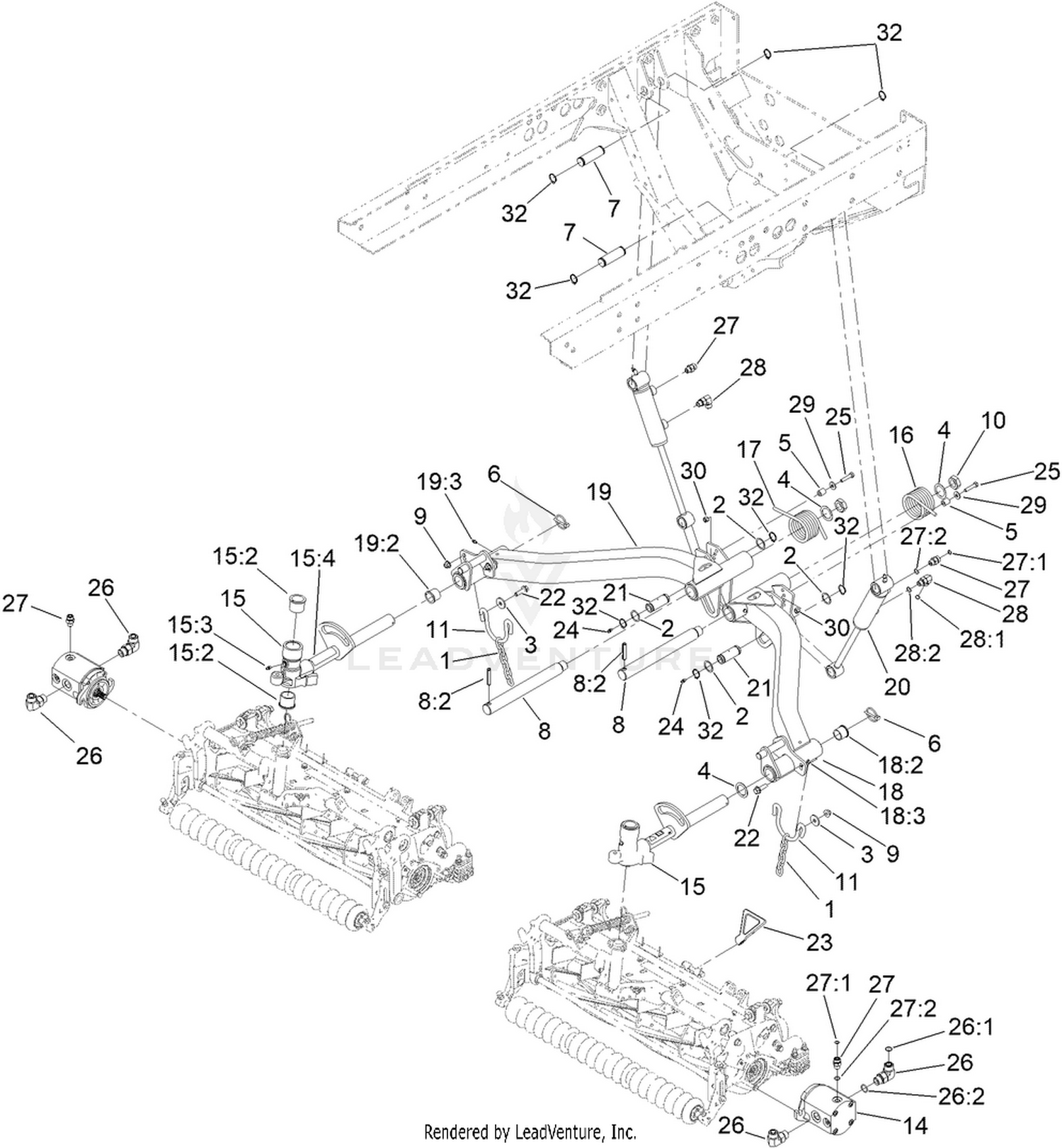 Rear Reel Lift Assembly