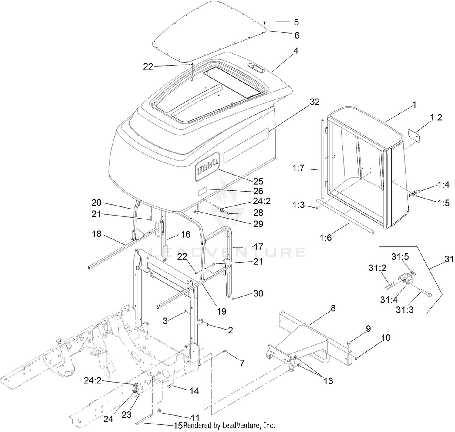 Hood, Screen and Bumper Assembly