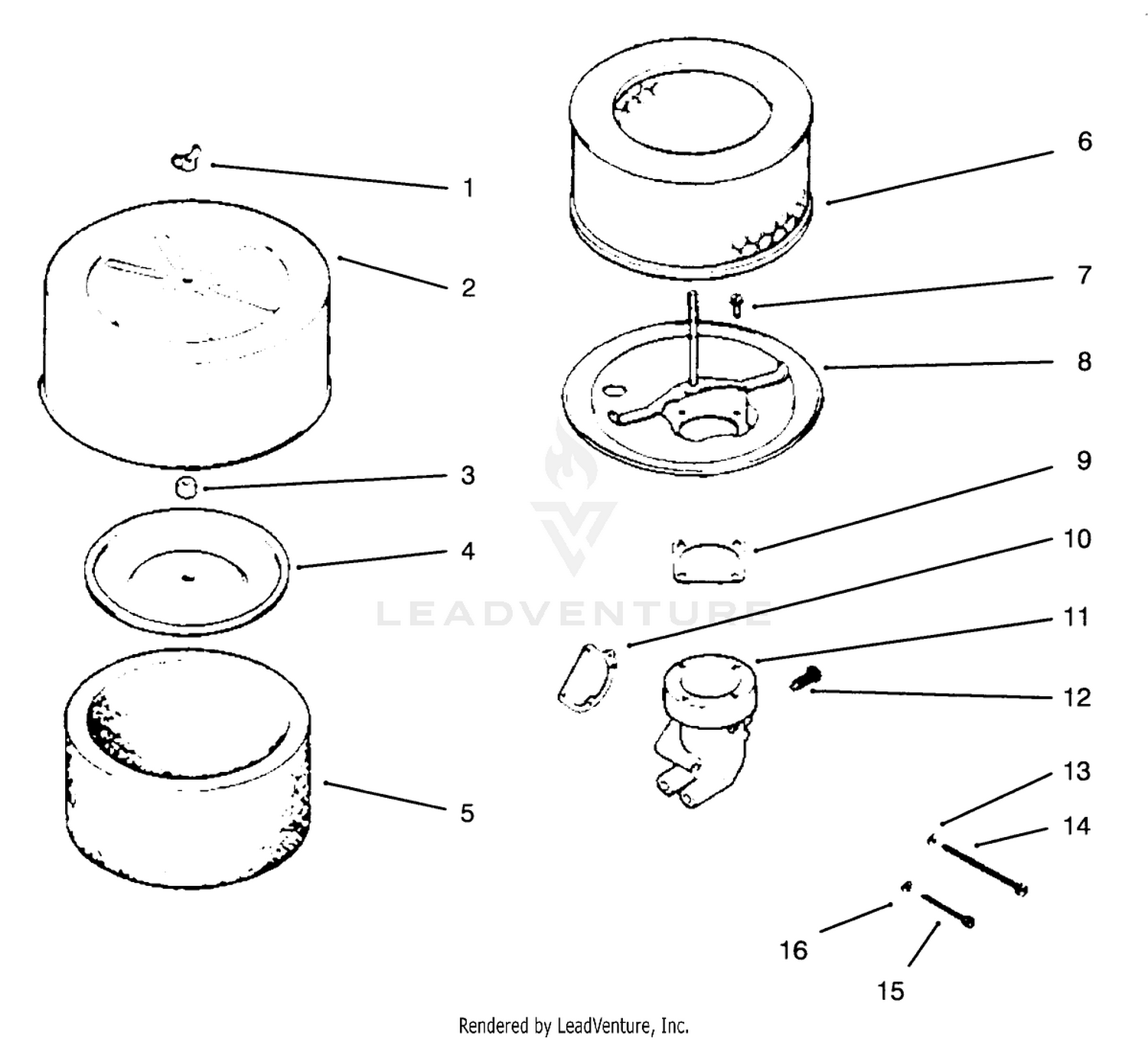 Air Cleaner/intake Engine Kohler Model No. Mv16s-Type Ps56519