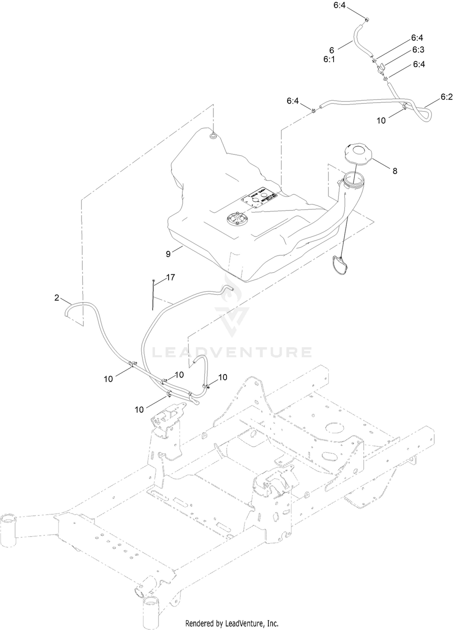 Fuel Tank and Vent Hose System Assembly