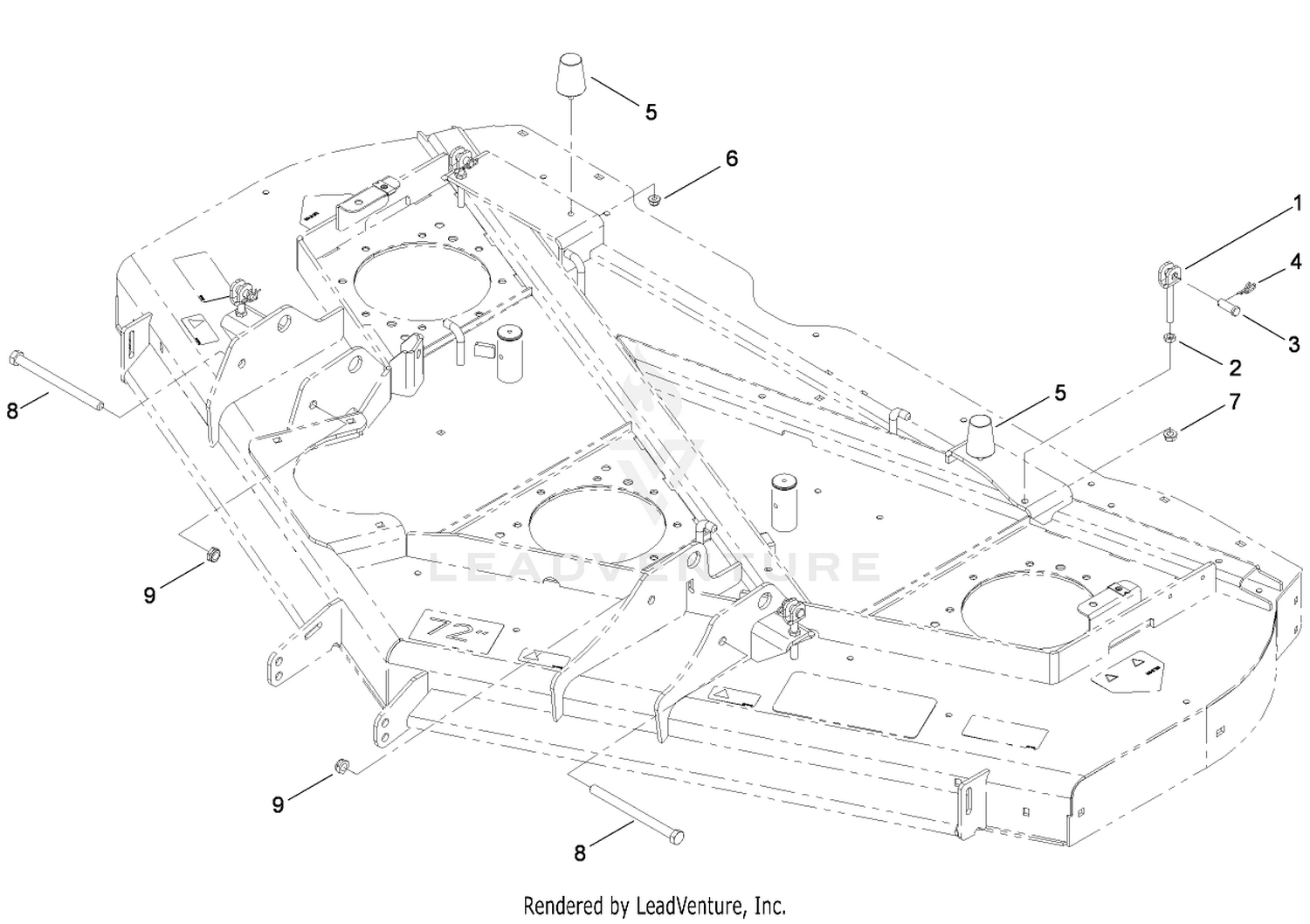 Deck Adjustment Link and Bumper Assembly