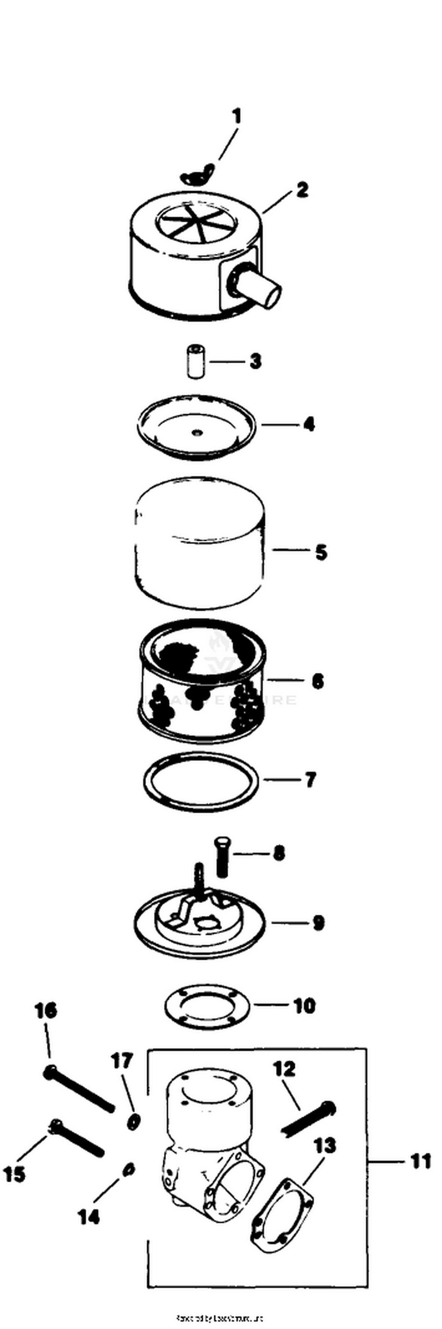 Air Intake-Group 1 Engine Kohler Model No. Kt17qs Type No. 24324