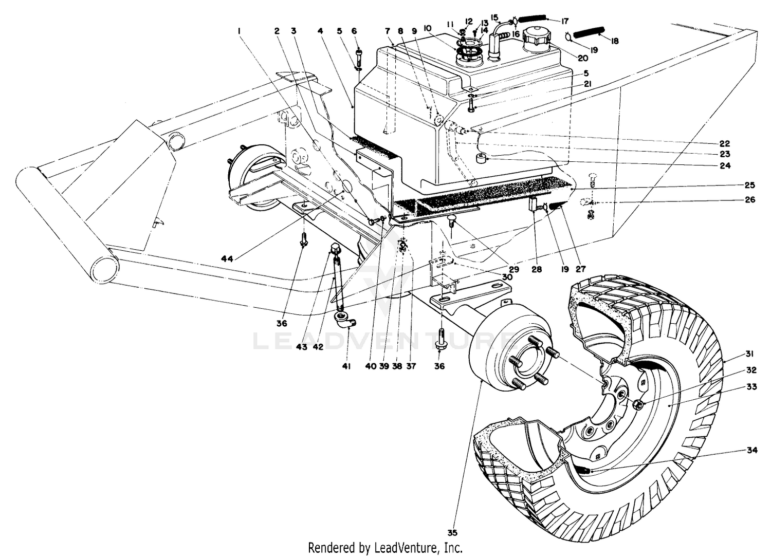 Front Axle  Fuel Tank Assembly