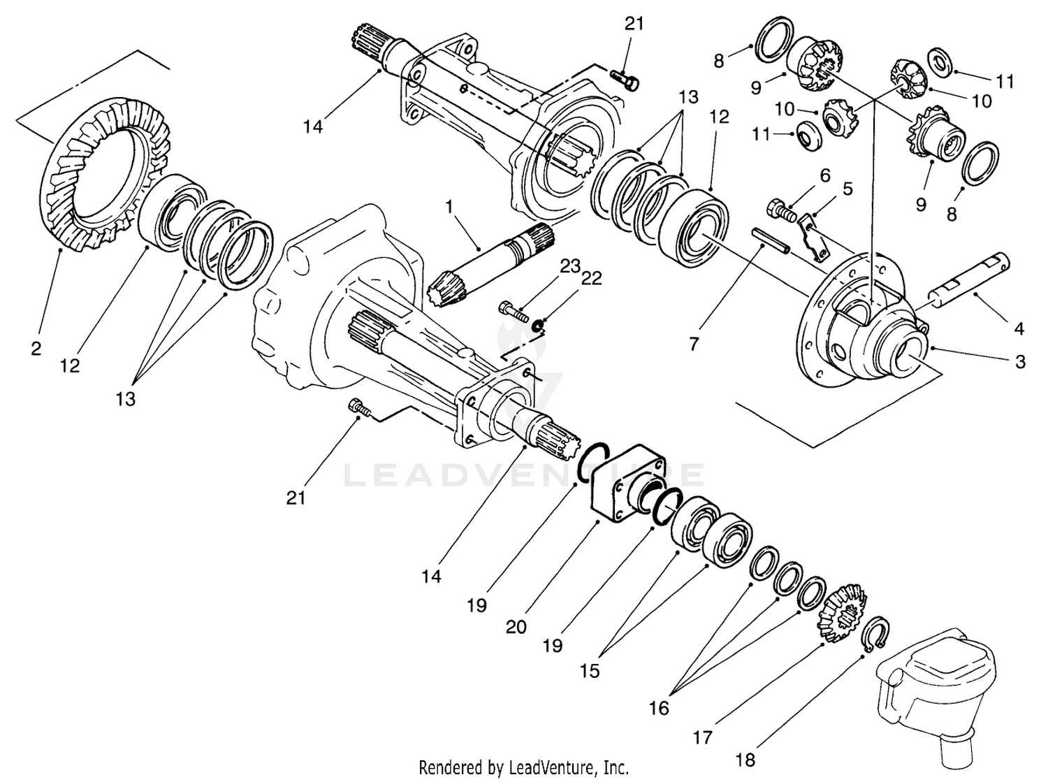 Differential and Shaft Assembly Axle No. 74-5621  (model No. 03603)