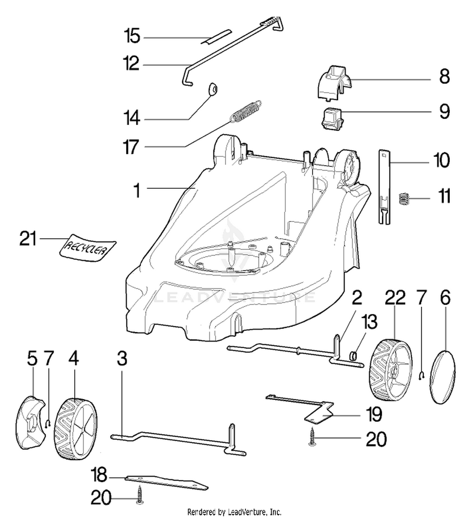 Chassis Parts Model-No. 21070, 21071