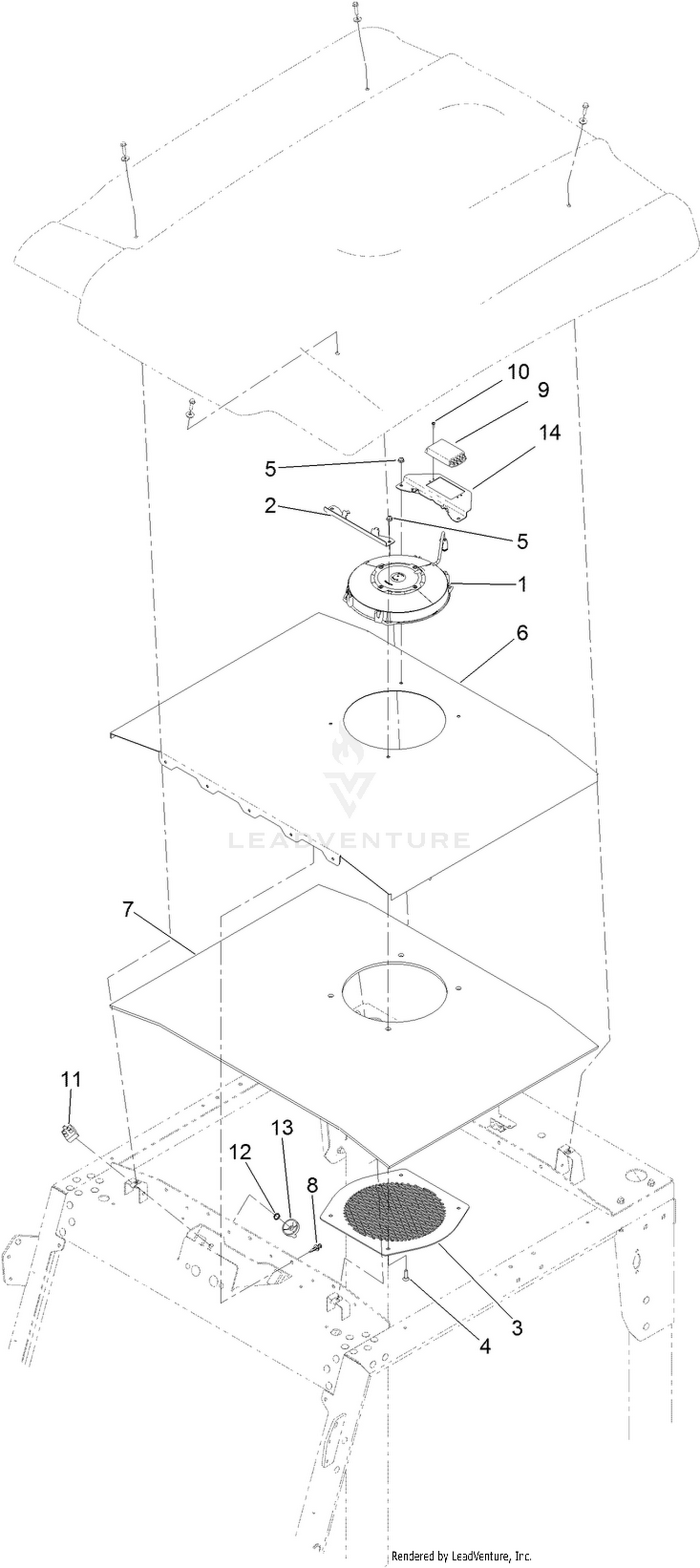 Operator Fan and Interior Roof  Assembly No. 132-3435