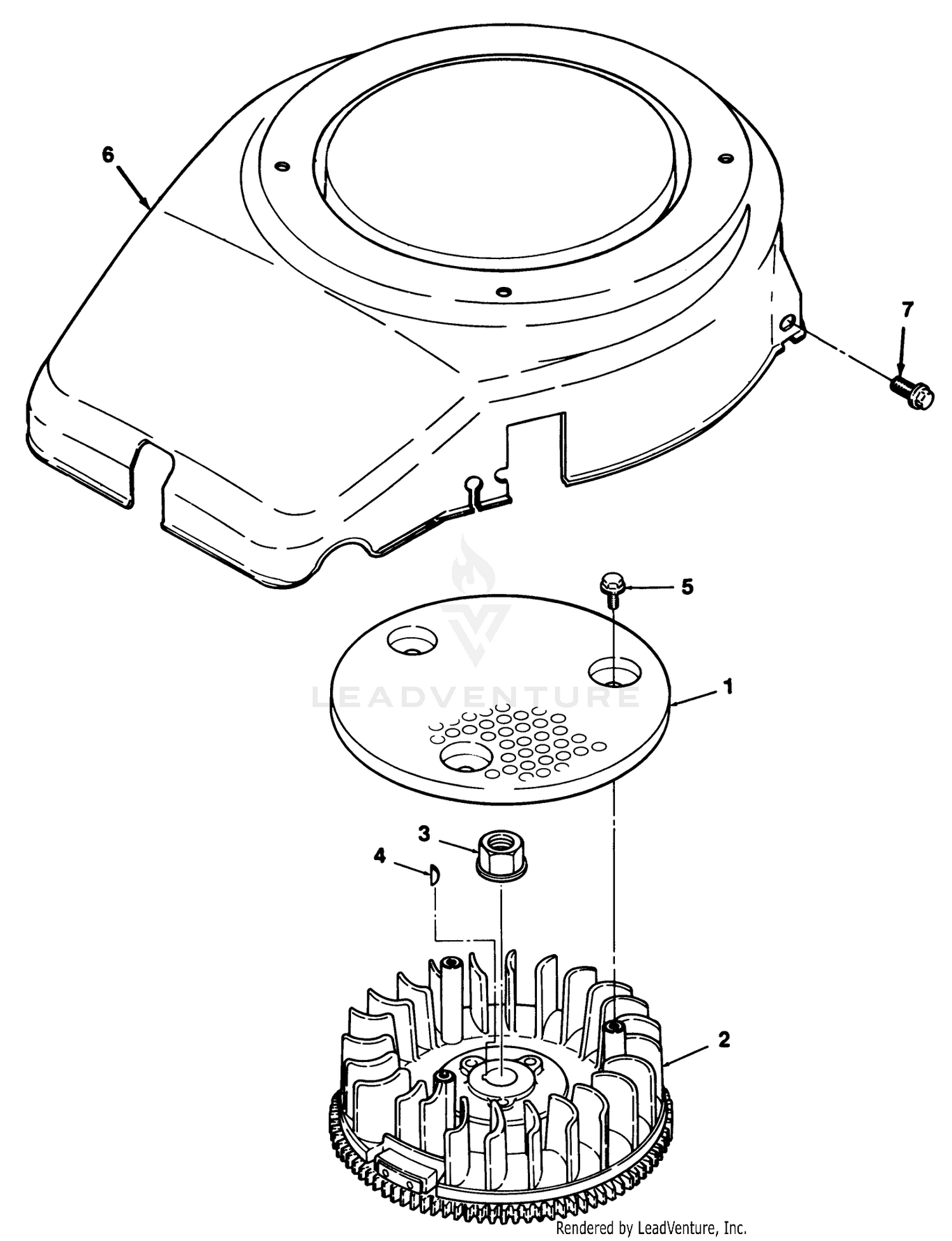 12hp Engine Flywheel  Cover Assembly