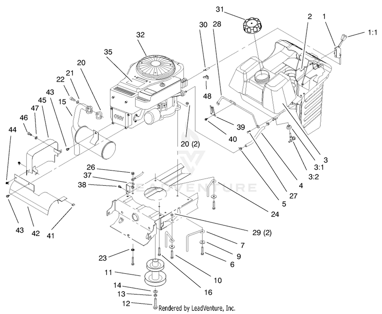 Engine  Gas Tank Assembly