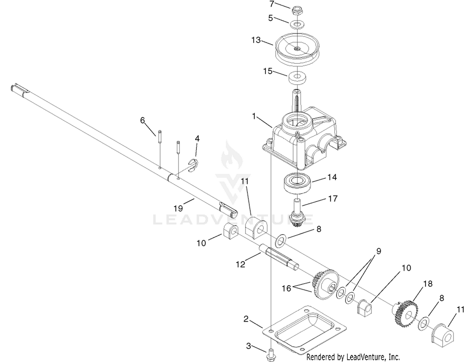 Gearcase Assembly No. 108-8140