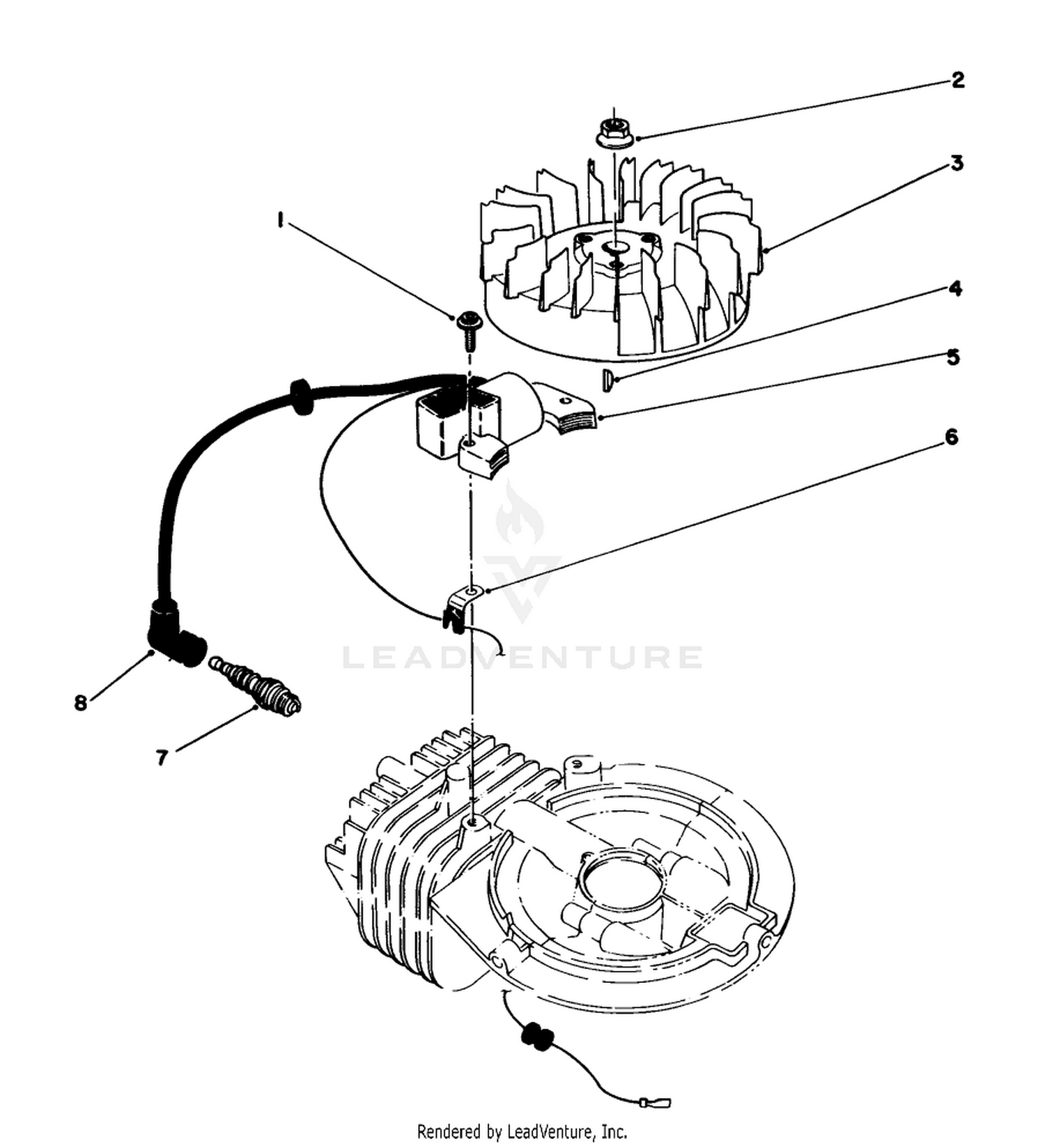 Flywheel  Magneto Assembly (engine No. 47ph7)