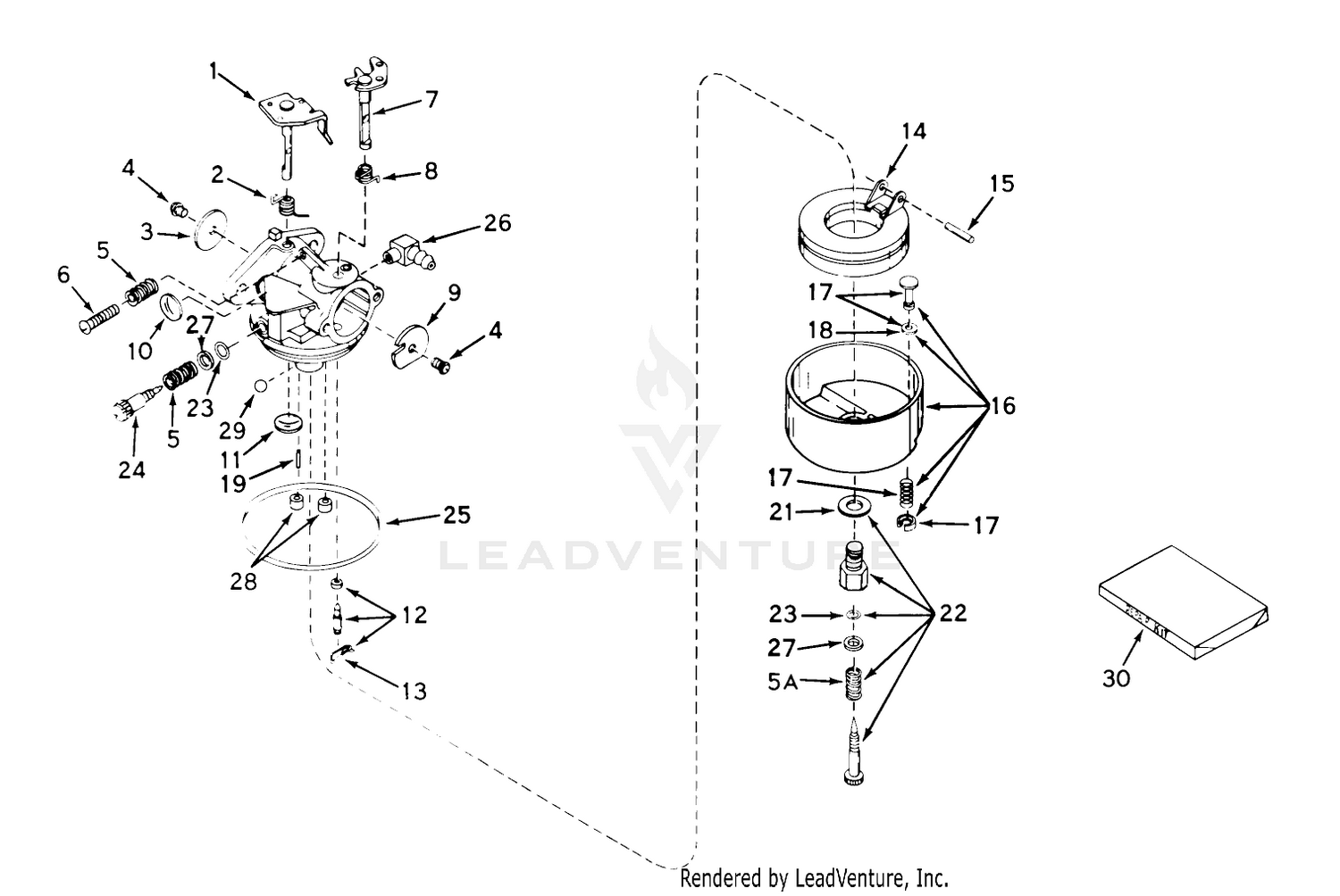 Carburetor No. 631585 (use On Models 19500, 19367  20600)