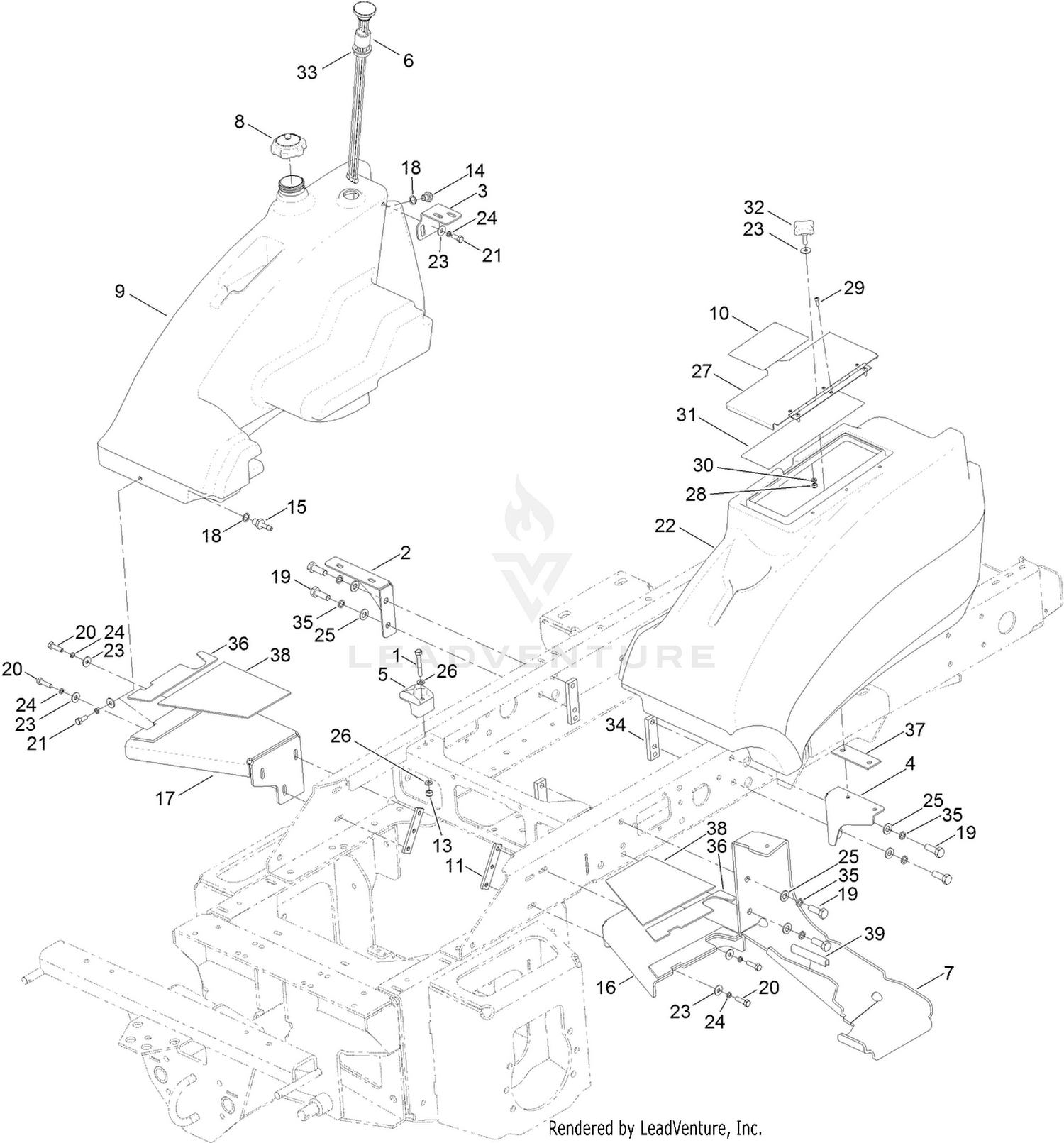 Fuel Tank and Storage Pod Assembly