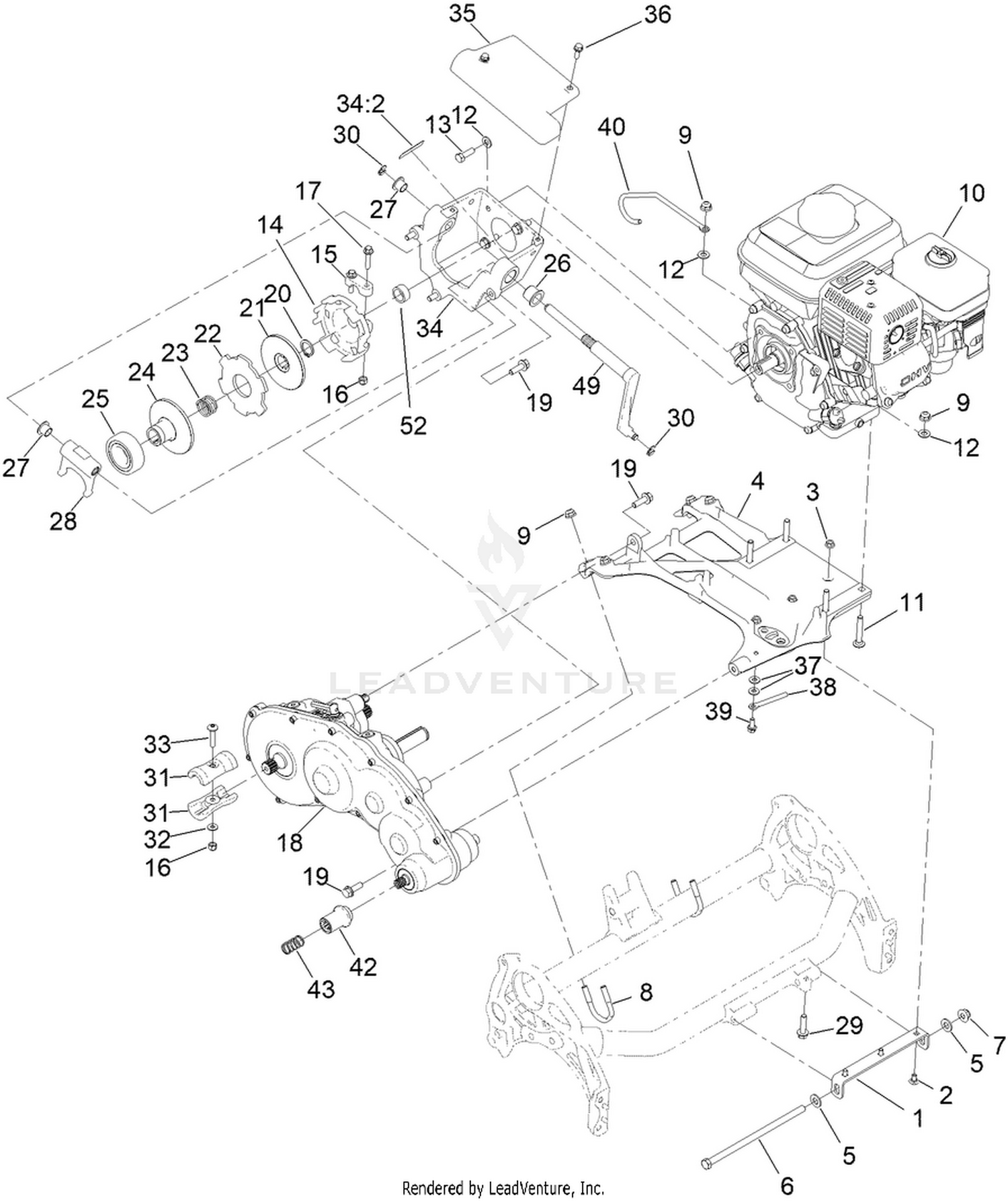 Transmission and Engine Assembly