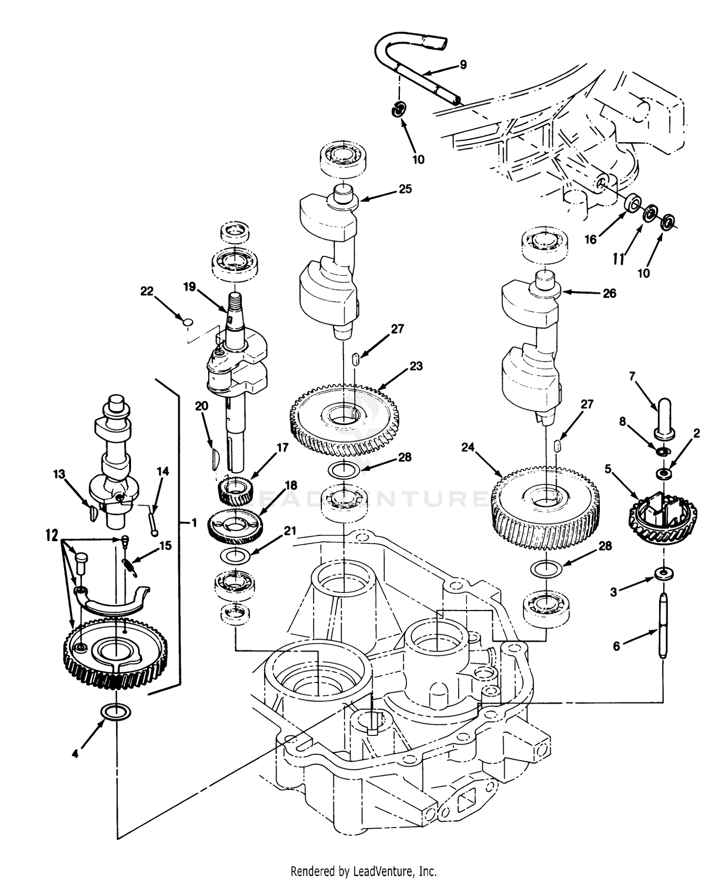 14hp Engine Crankshaft  Camshaft Assembly