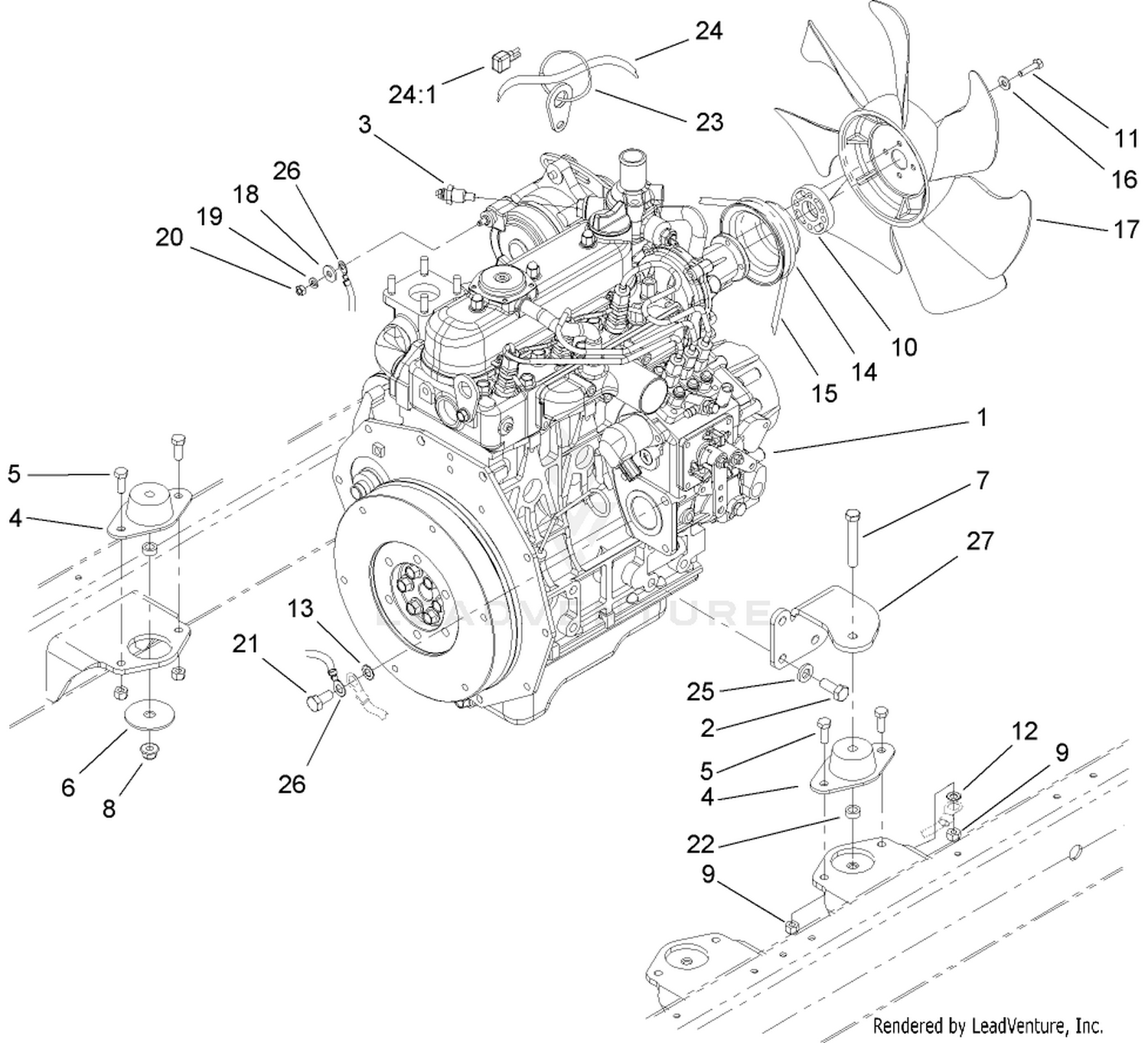 Engine Mounting and Electrical Assembly