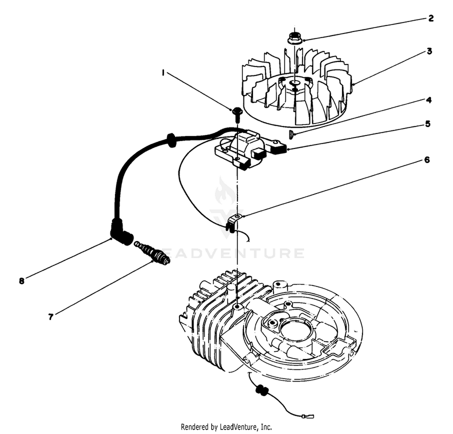 Flywheel  Magneto Assembly (engine No. 47pg6)