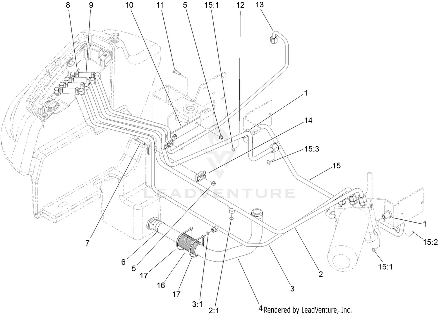 Hydraulic Tank Plumbing Assembly