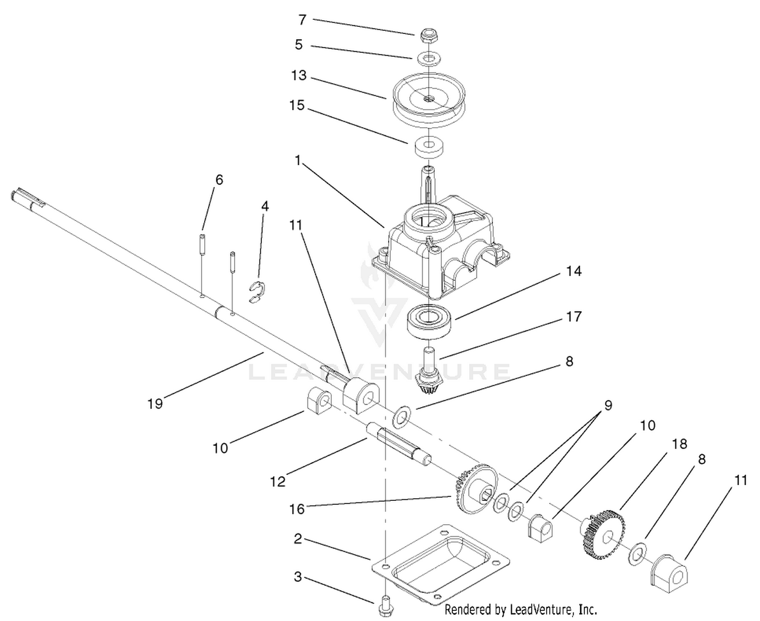 Gearcase Assembly No. 104-7593