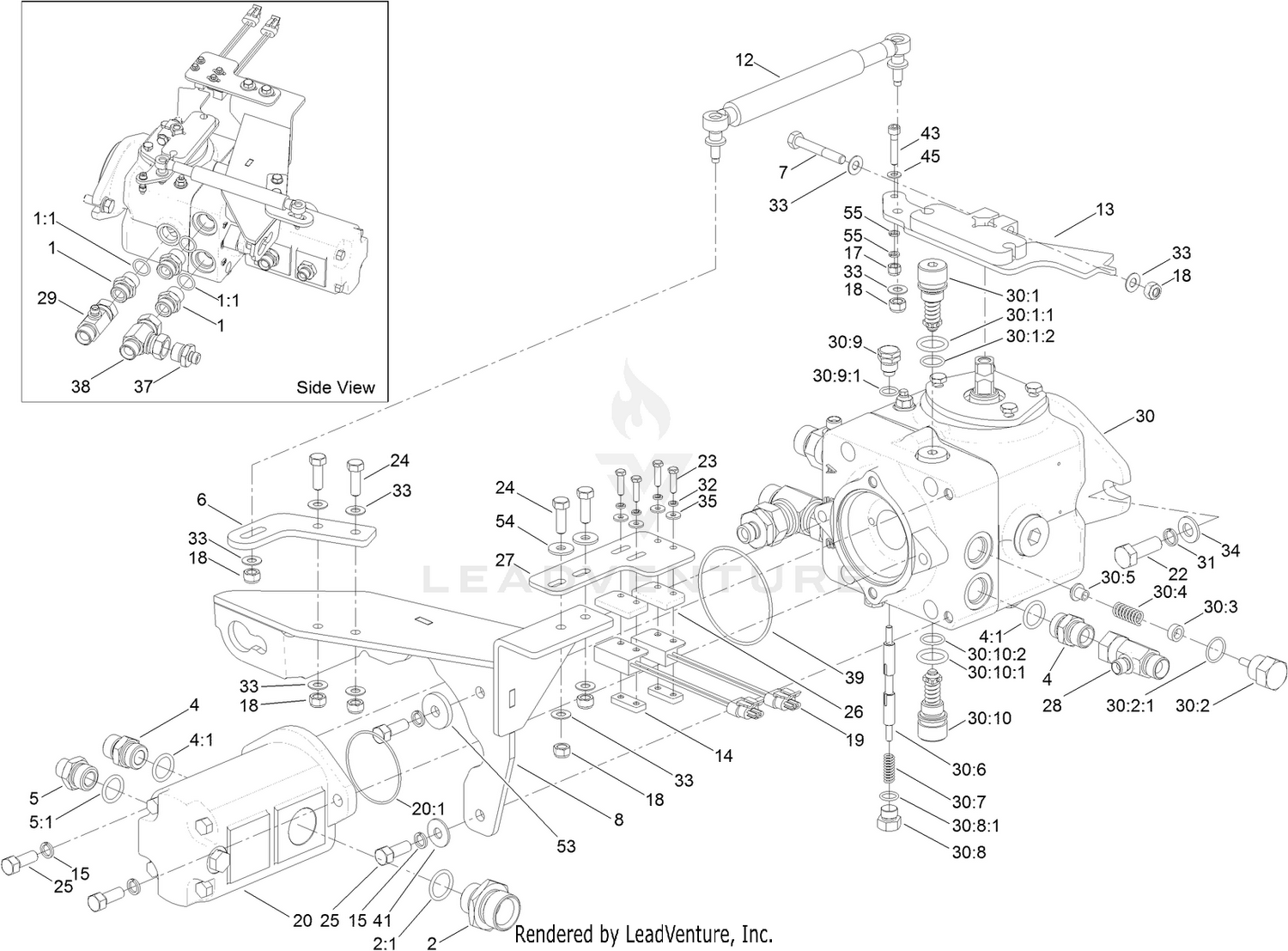 Transmission and Tandem Pump Assembly