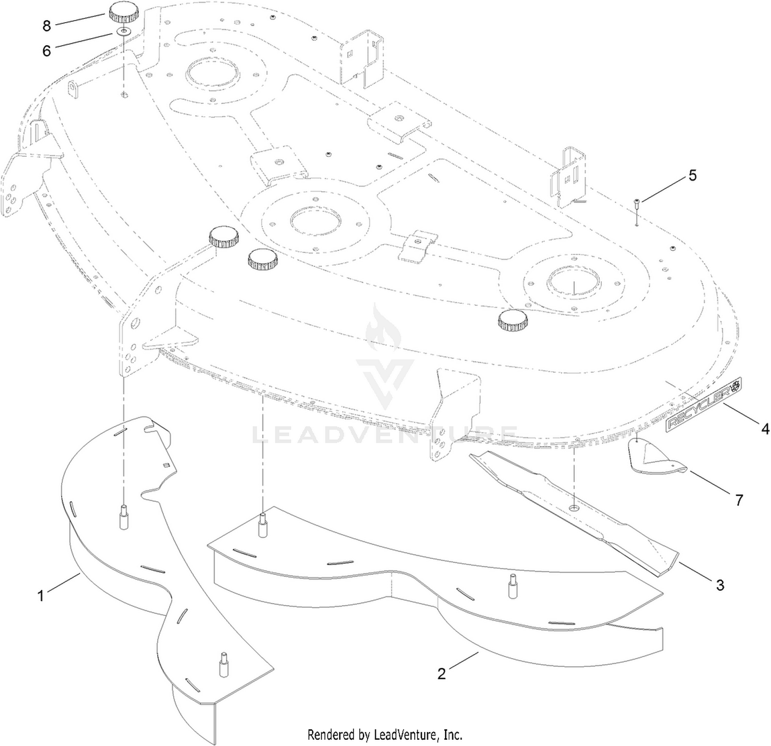 50 Inch Deck Recycler Kit Assembly