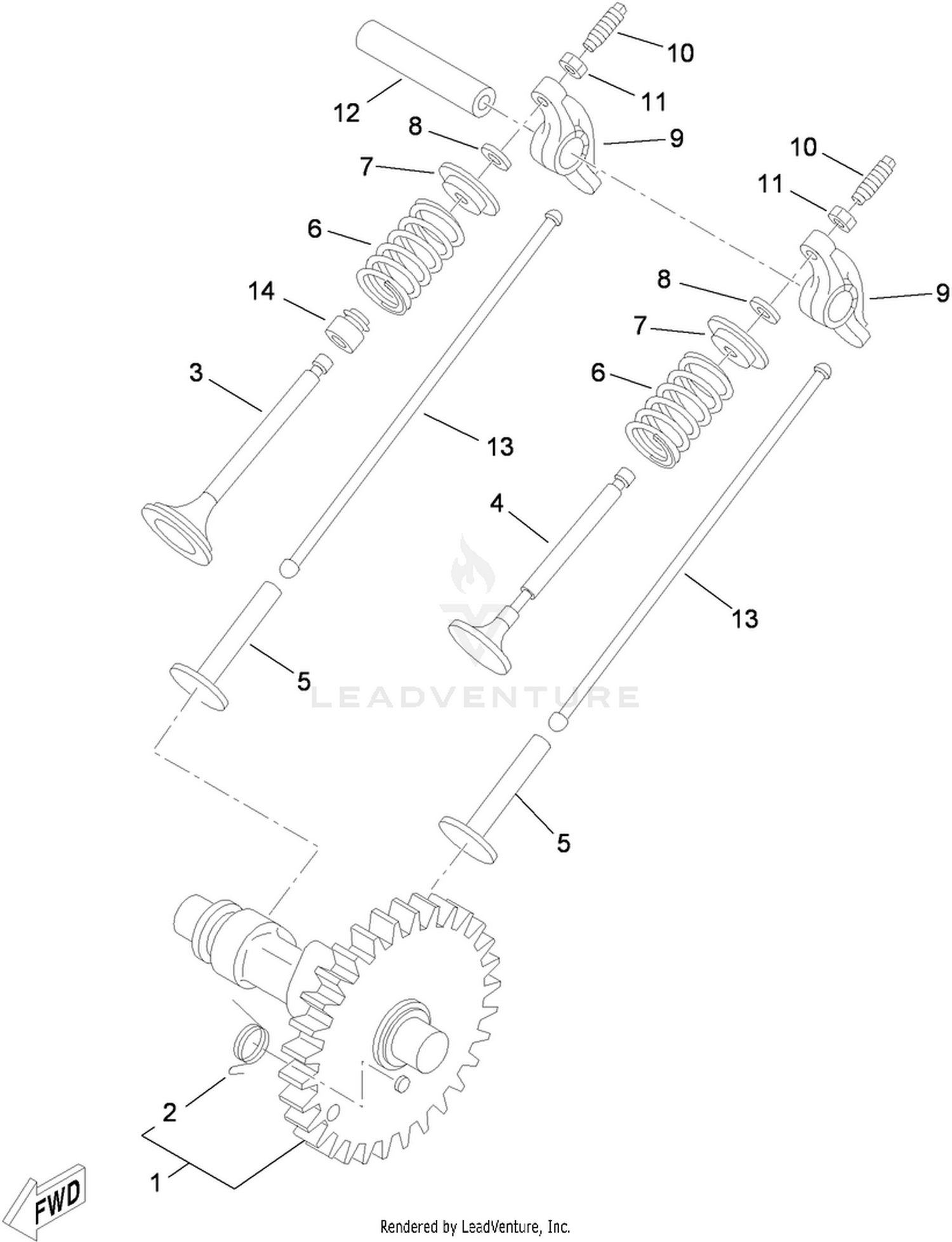 Camshaft and Valve Assembly