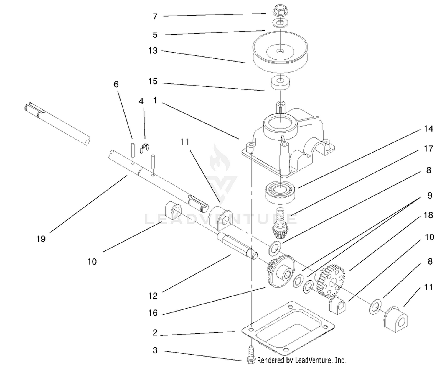 Gear Case Assembly No. 104-7593