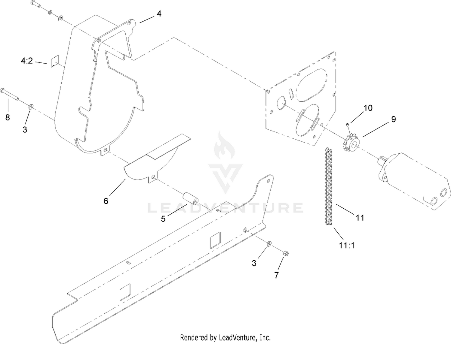 Chain, Sprocket and Guard Assembly